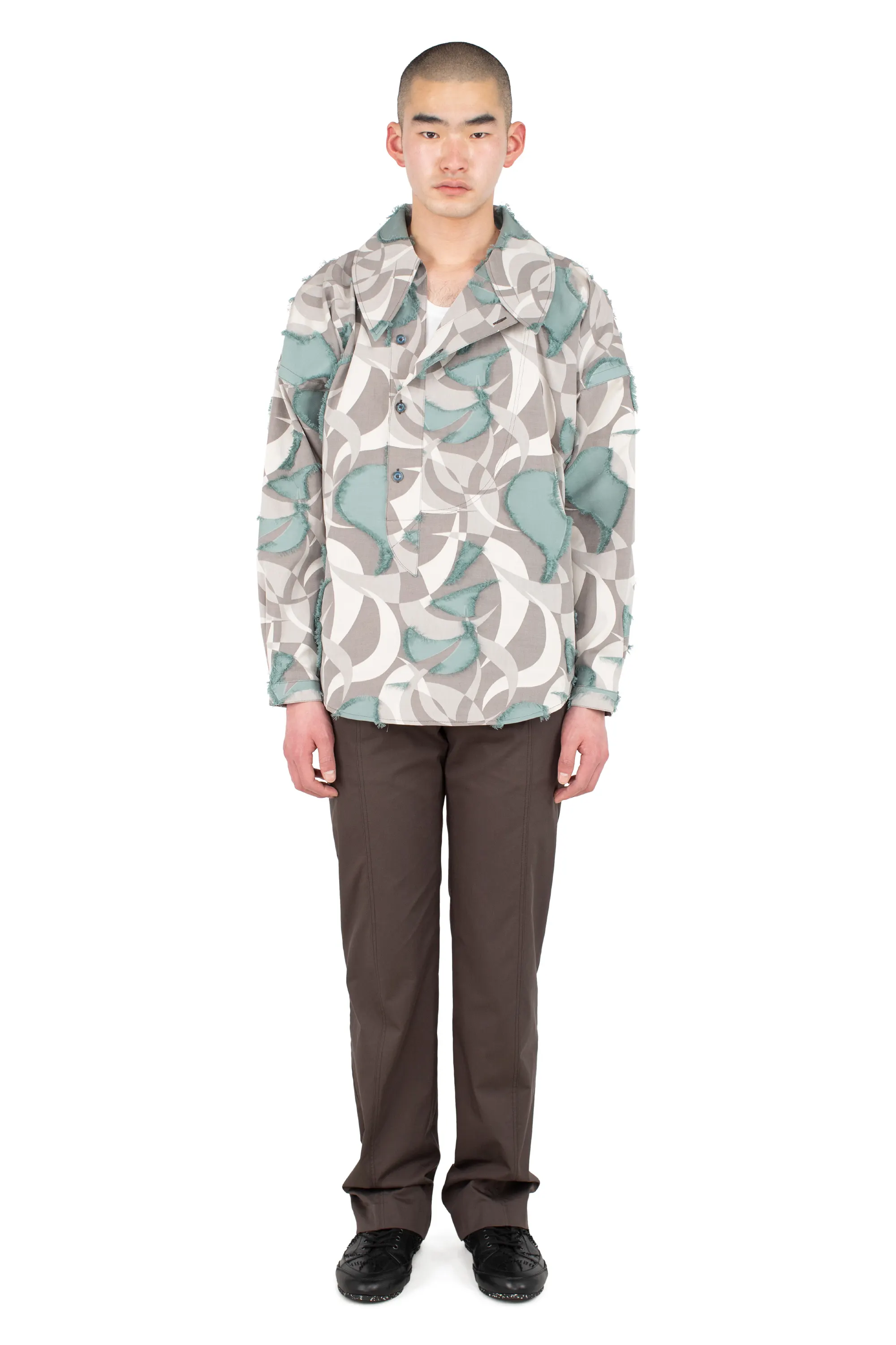 KIKO KOSTADINOV KEST SHIRT - BEIGE & TEAL