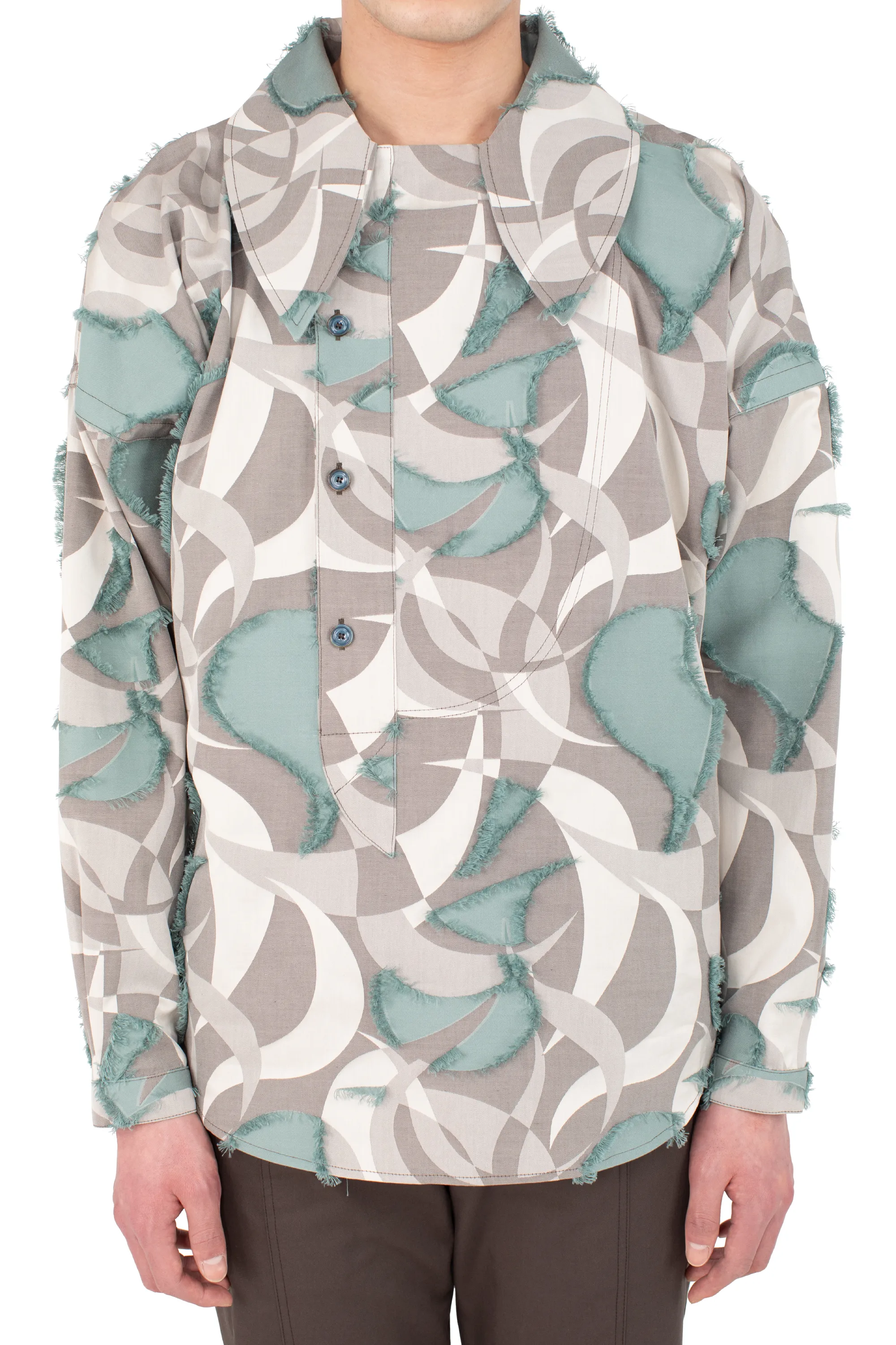 KIKO KOSTADINOV KEST SHIRT - BEIGE & TEAL