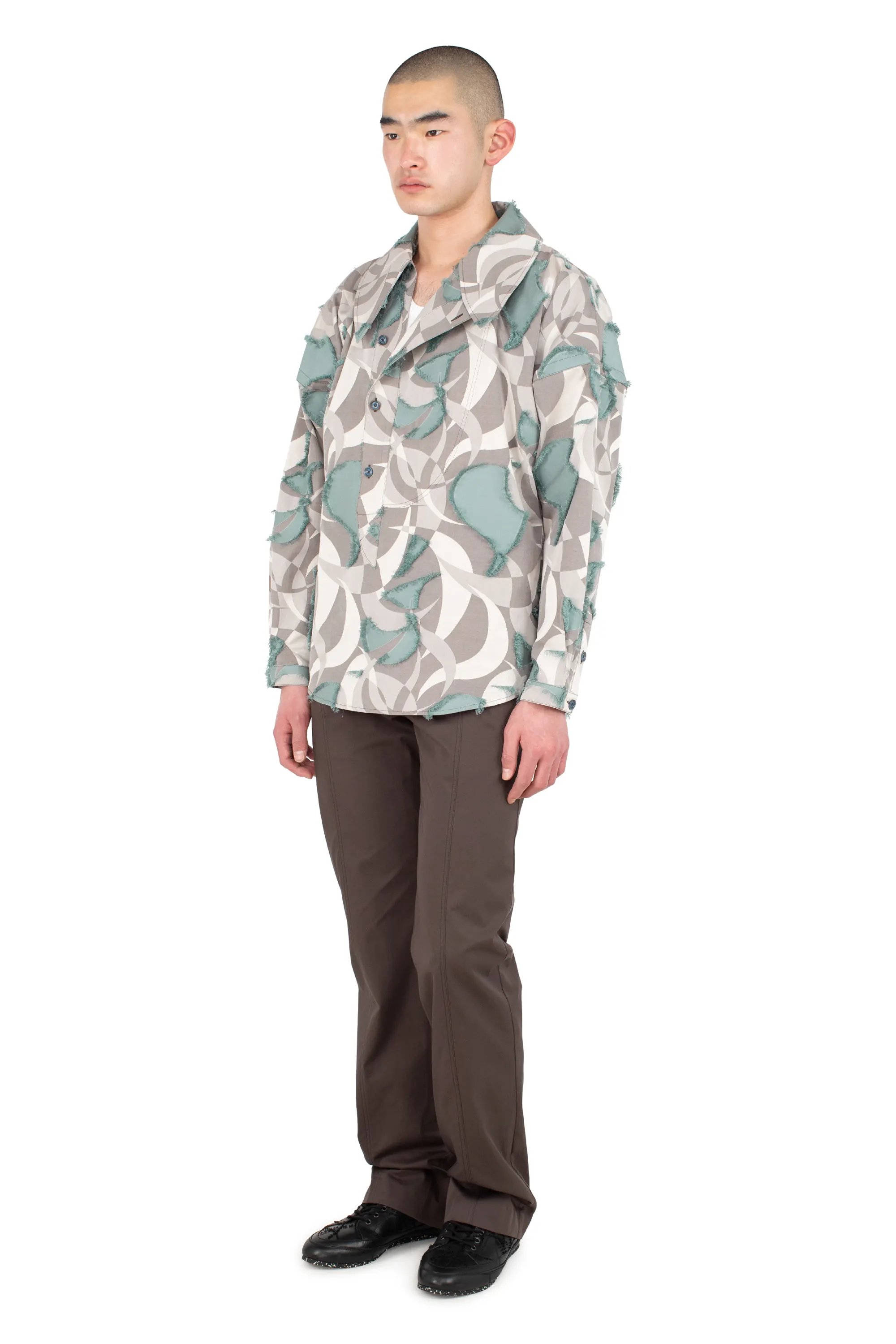 KIKO KOSTADINOV KEST SHIRT - BEIGE & TEAL