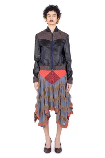 KIKO KOSTADINOV KLAPHECK SKIRT - MARINER’S BLUE & SANDST