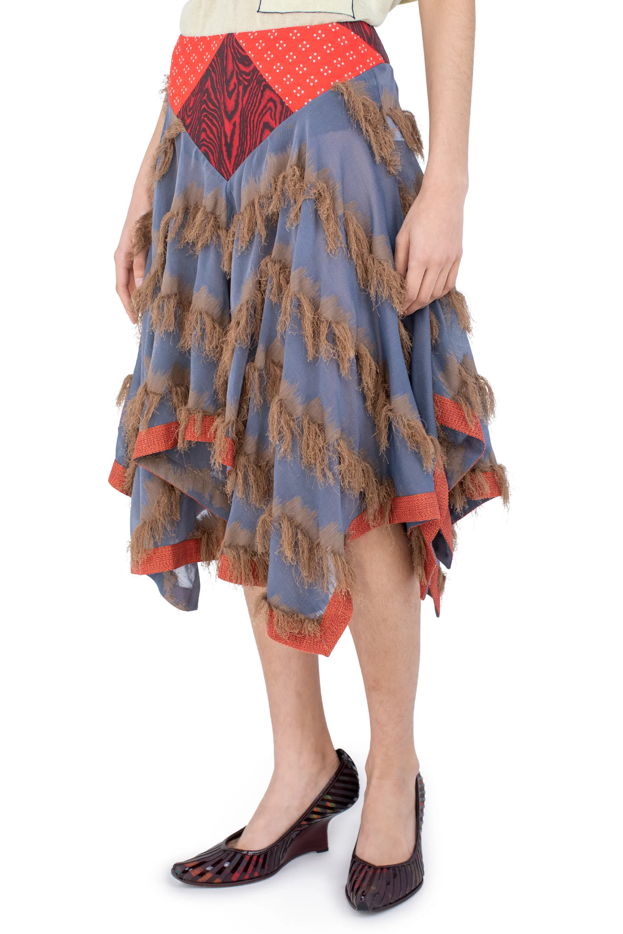 KIKO KOSTADINOV KLAPHECK SKIRT - MARINER’S BLUE & SANDST