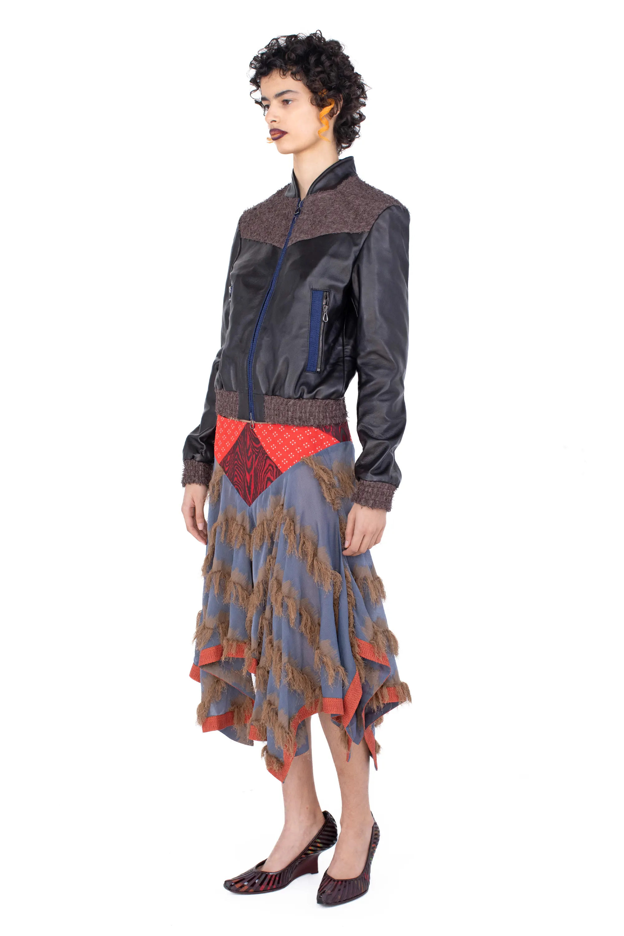 KIKO KOSTADINOV KLAPHECK SKIRT - MARINER’S BLUE & SANDST