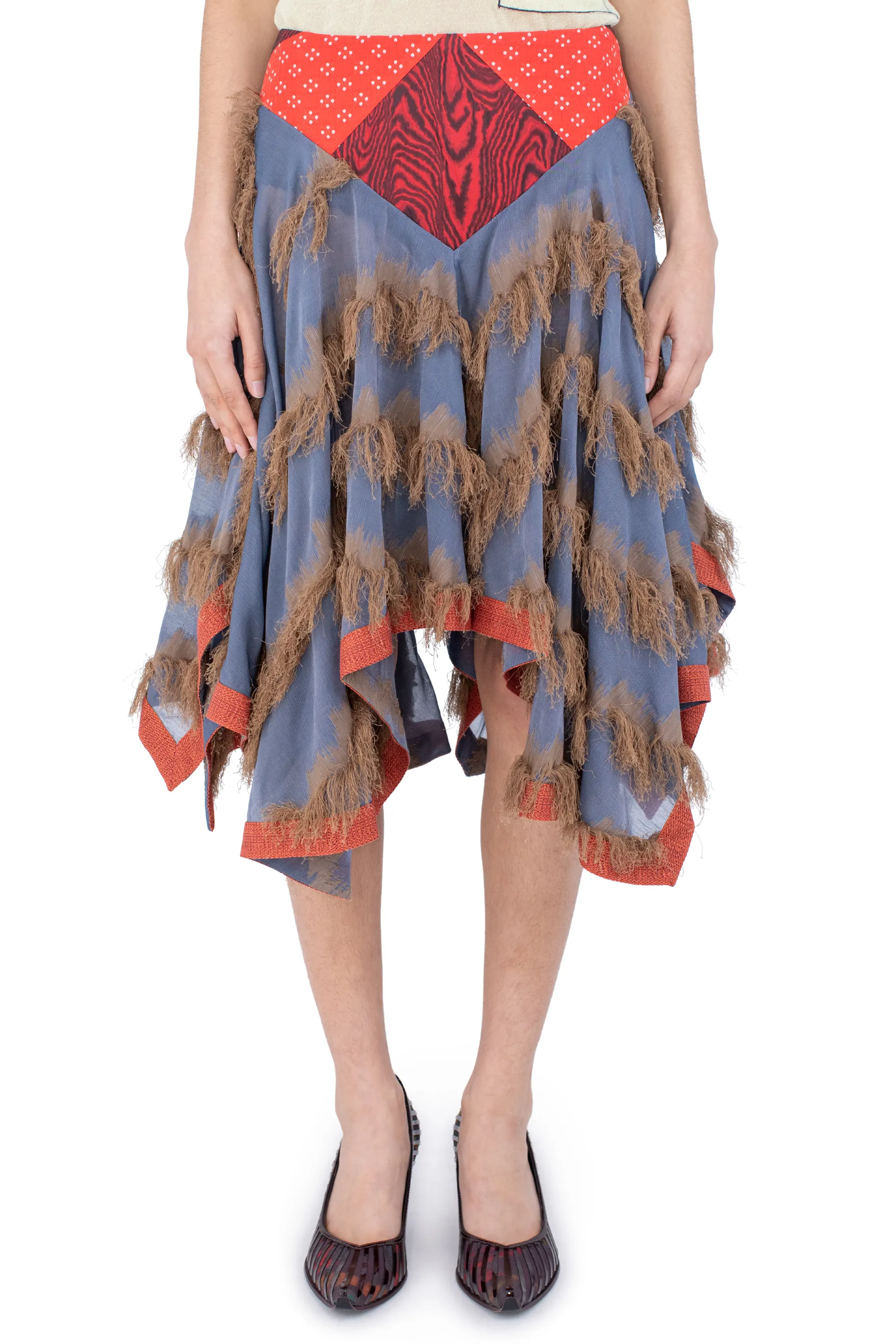 KIKO KOSTADINOV KLAPHECK SKIRT - MARINER’S BLUE & SANDST
