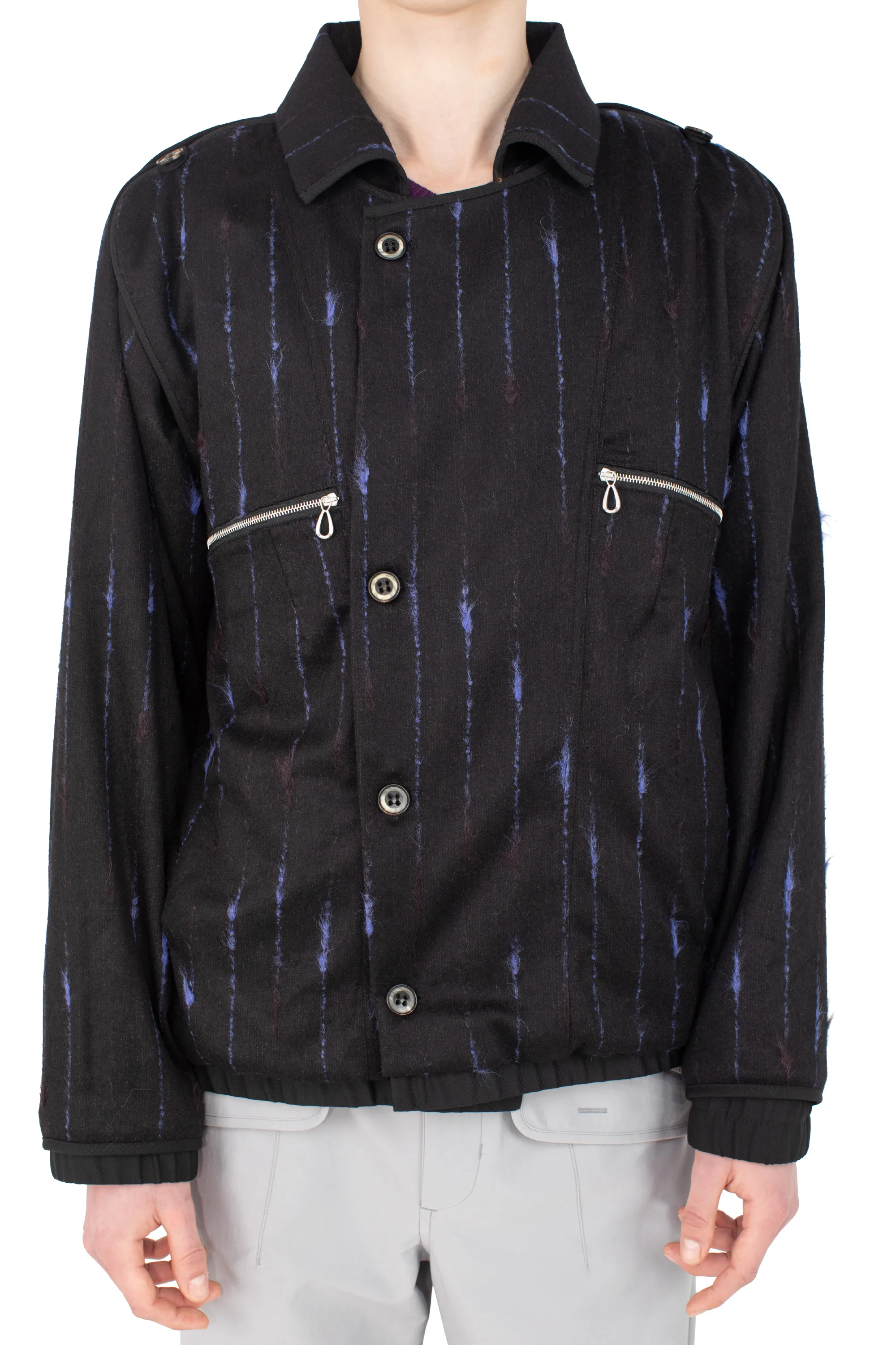 KIKO KOSTADINOV KOMLO JACKET - BLACK & ROYAL BLUE
