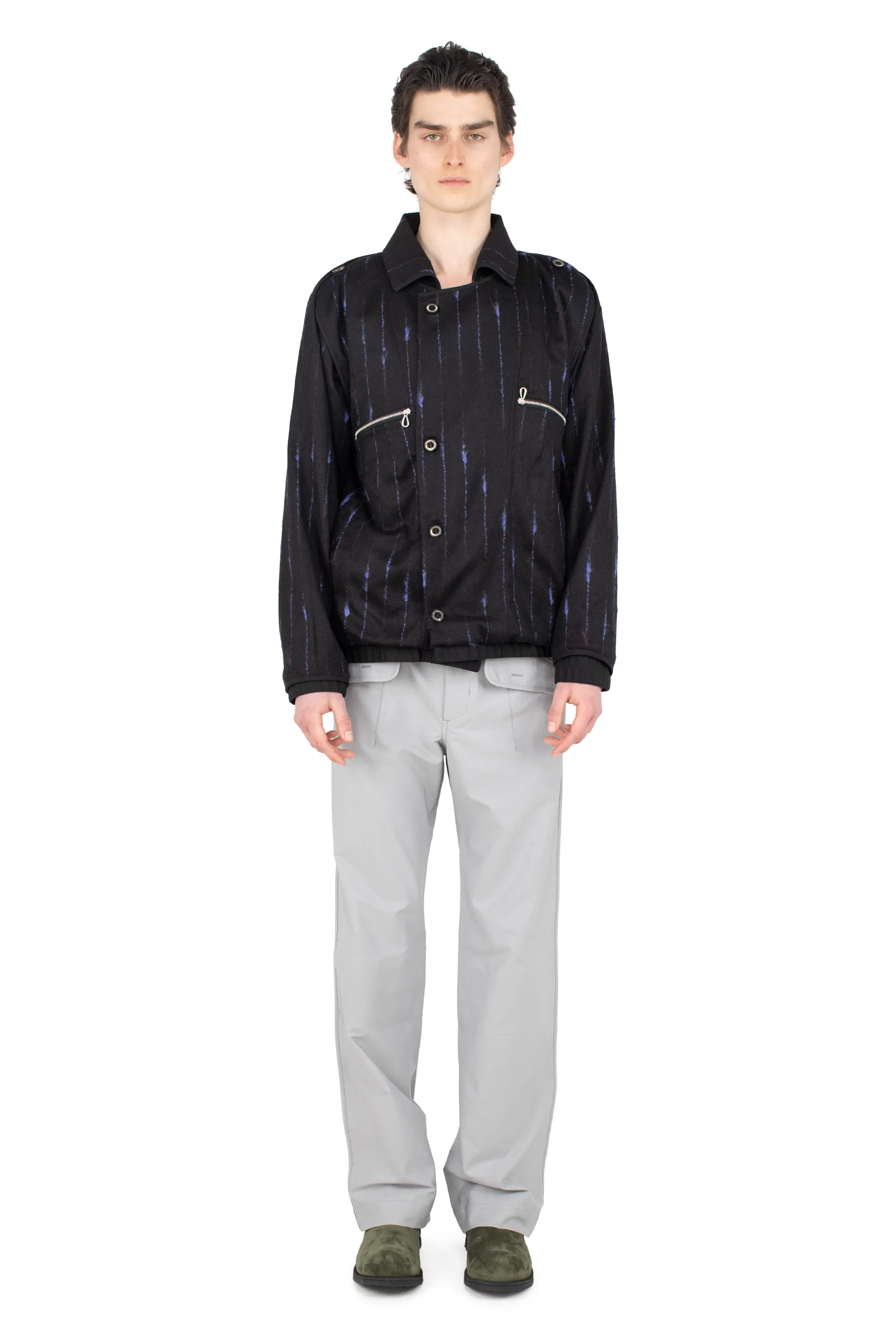 KIKO KOSTADINOV KOMLO JACKET - BLACK & ROYAL BLUE
