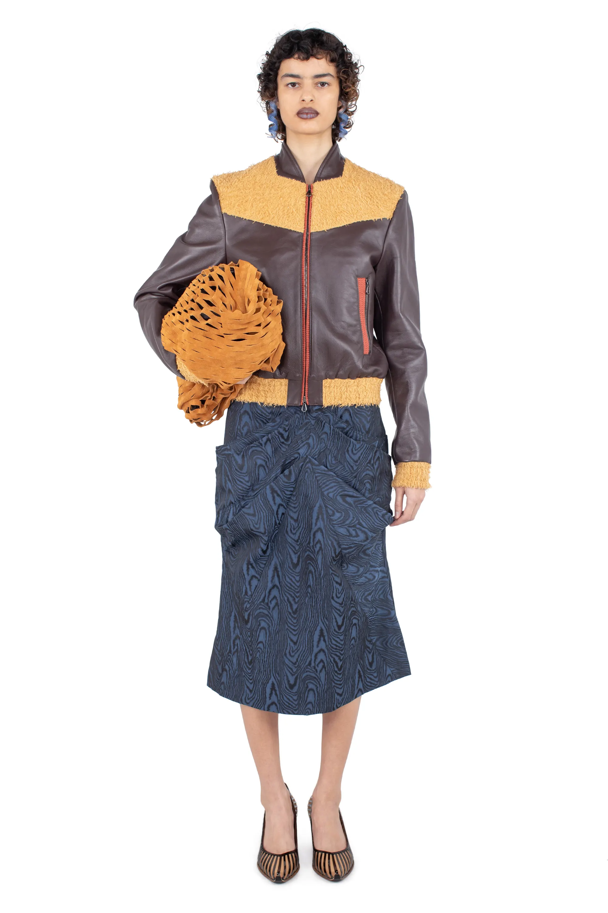 KIKO KOSTADINOV KONRAD LEATHER JACKET - COFFEE