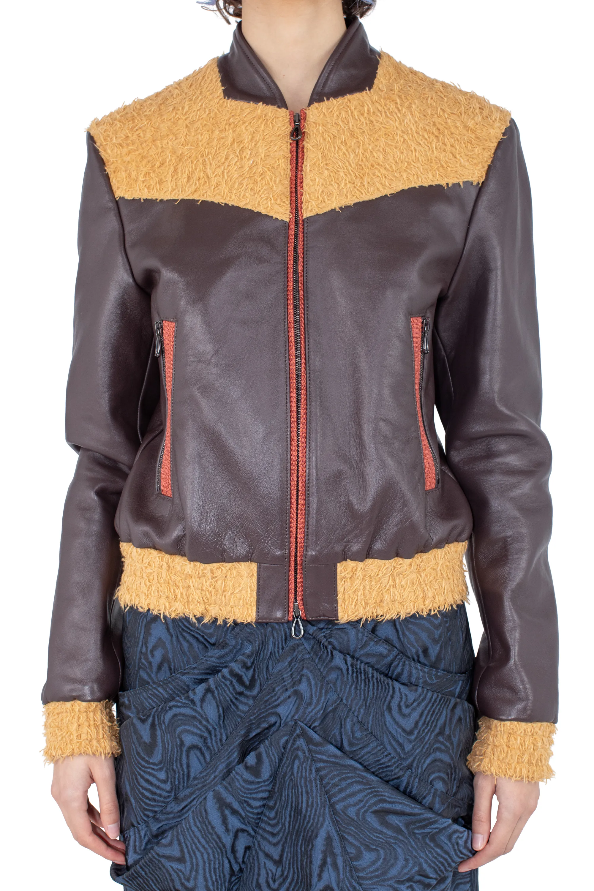KIKO KOSTADINOV KONRAD LEATHER JACKET - COFFEE