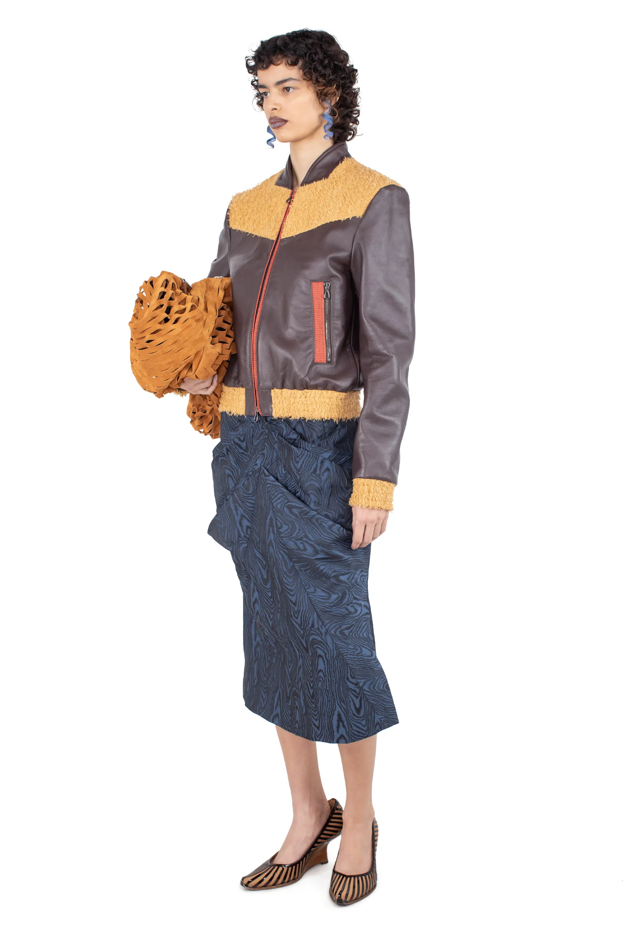 KIKO KOSTADINOV KONRAD LEATHER JACKET - COFFEE
