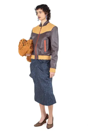 KIKO KOSTADINOV KONRAD LEATHER JACKET - COFFEE
