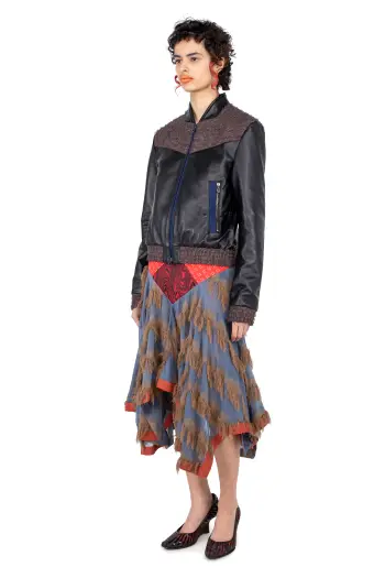 KIKO KOSTADINOV KONRAD LEATHER JACKET - OIL BLACK