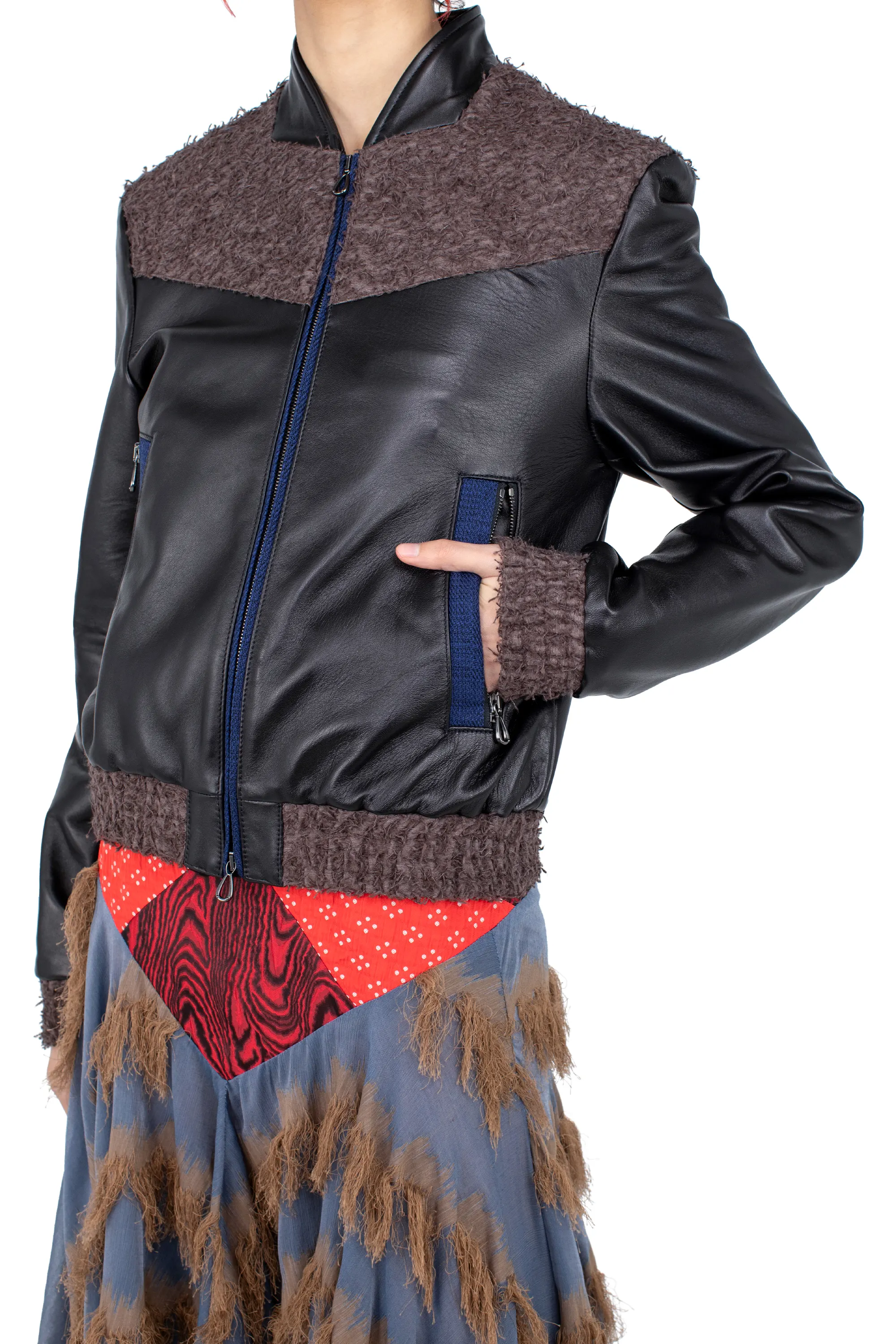 KIKO KOSTADINOV KONRAD LEATHER JACKET - OIL BLACK