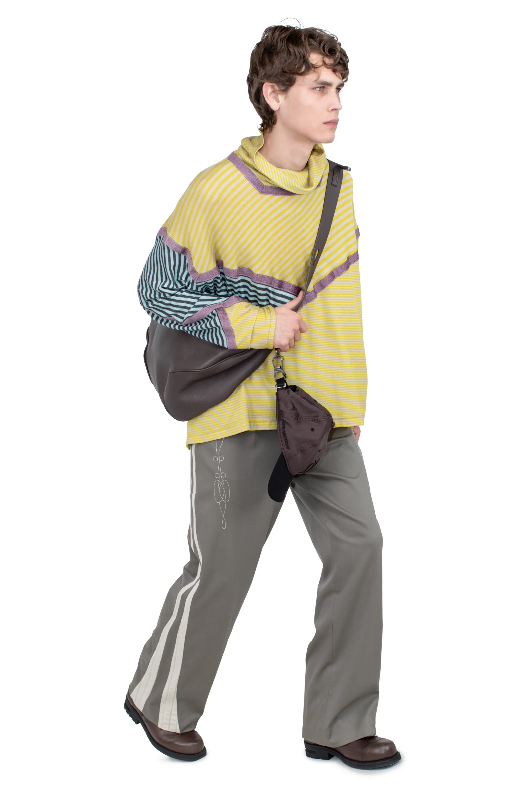 KIKO KOSTADINOV KORMOS MILITARY TROUSER - SLATE GREY/IVORY HUNTER STRIPE
