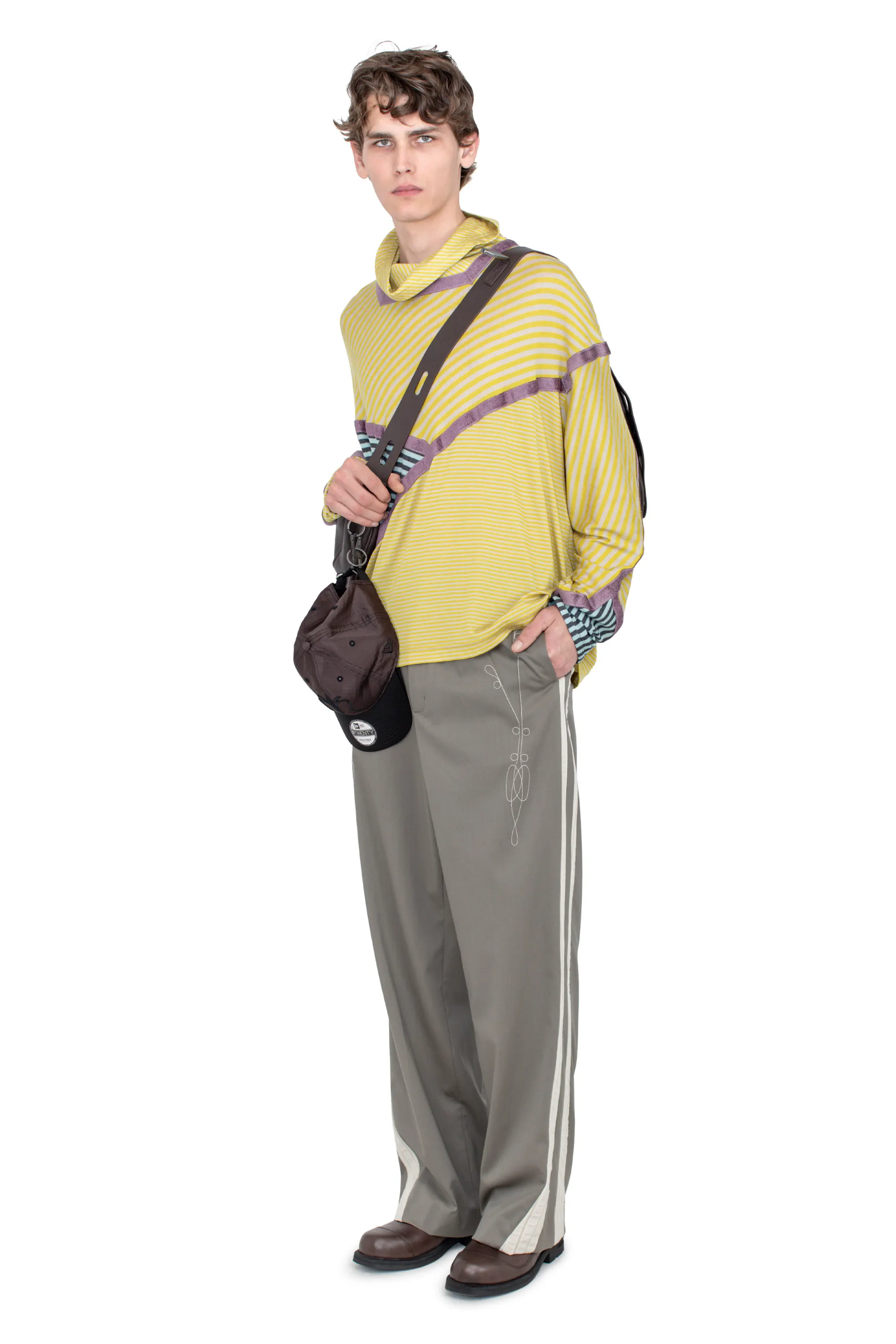 KIKO KOSTADINOV KORMOS MILITARY TROUSER - SLATE GREY/IVORY HUNTER STRIPE
