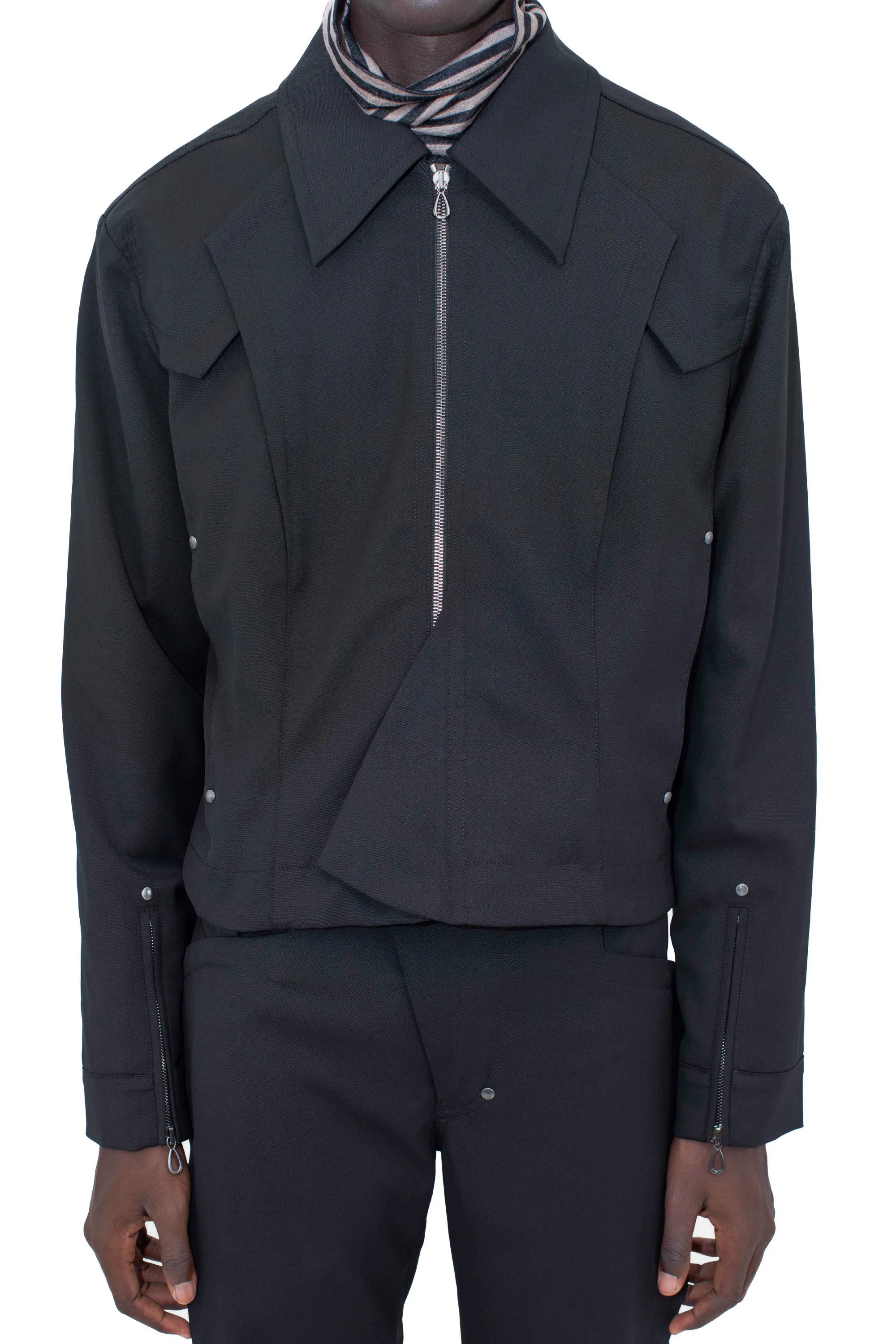 KRANER CROPPED BLOUSON - CROW BLACK – KIKO KOSTADINOV