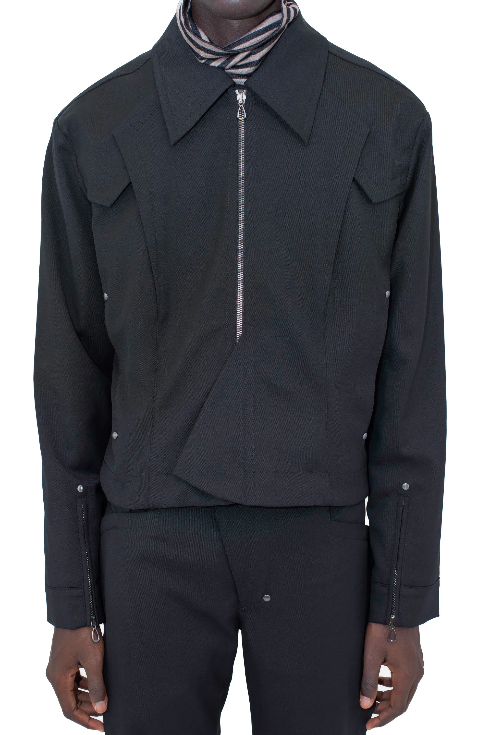 KRANER CROPPED BLOUSON - CROW BLACK – KIKO KOSTADINOV