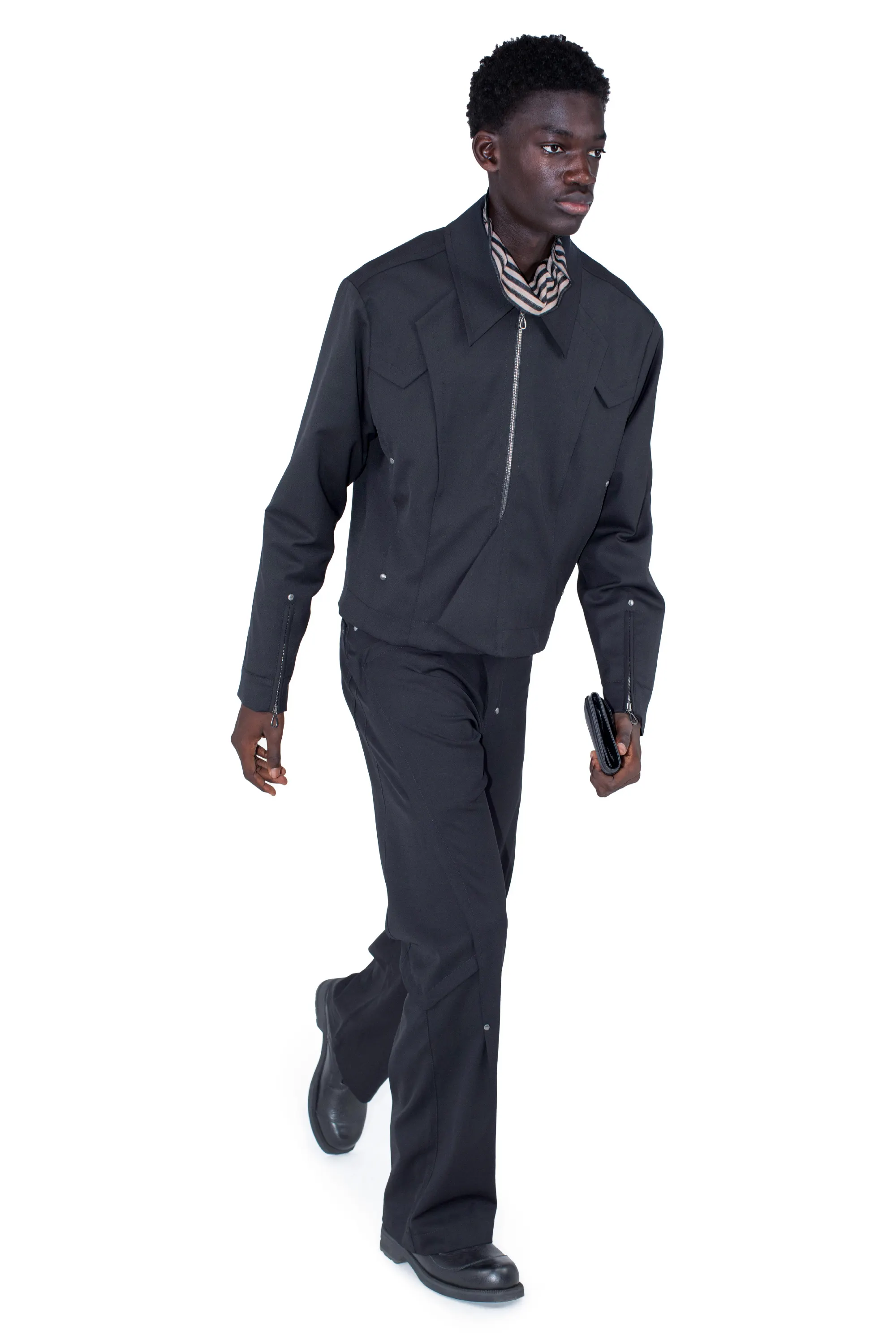 KRANER CROPPED BLOUSON - CROW BLACK – KIKO KOSTADINOV