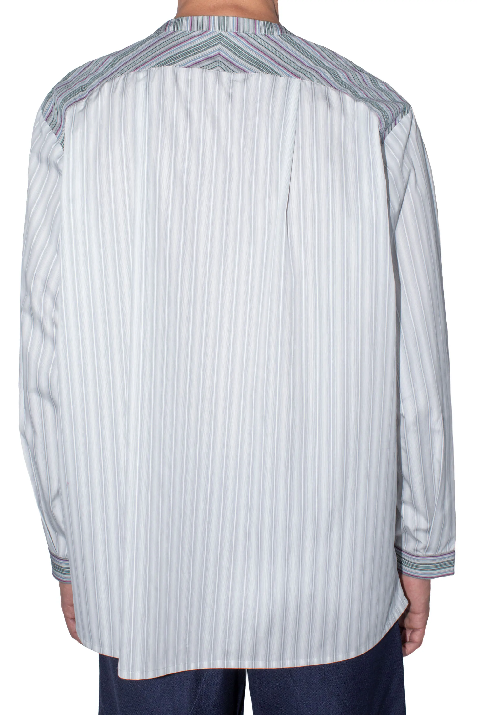 KIKO KOSTADINOV KUTCH OVERSHIRT - GREY WIDE STRIPE/ CROCUS MULTI