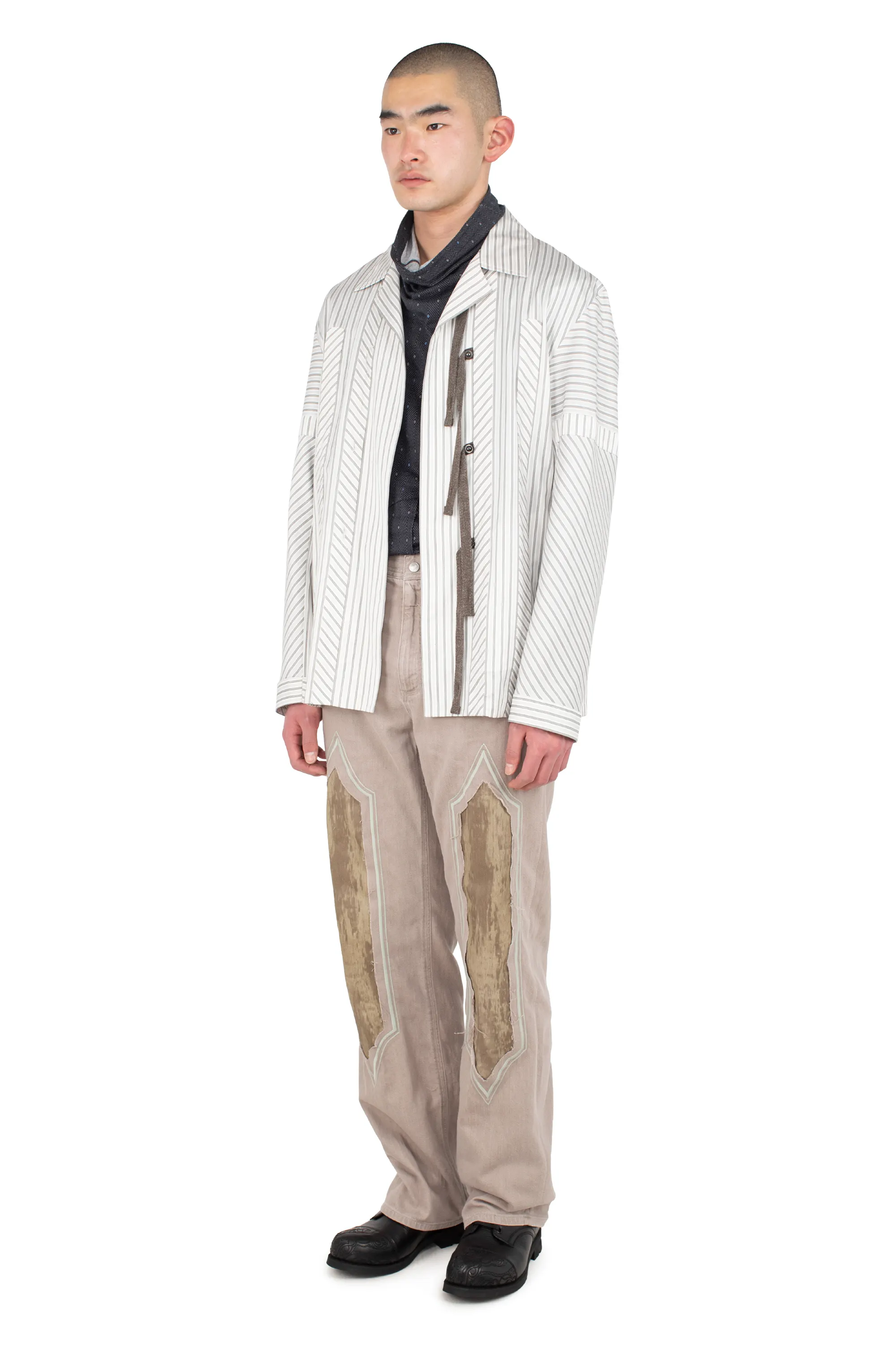 KIKO KOSTADINOV KYAN SHIRT - KHAKI & BEIGE