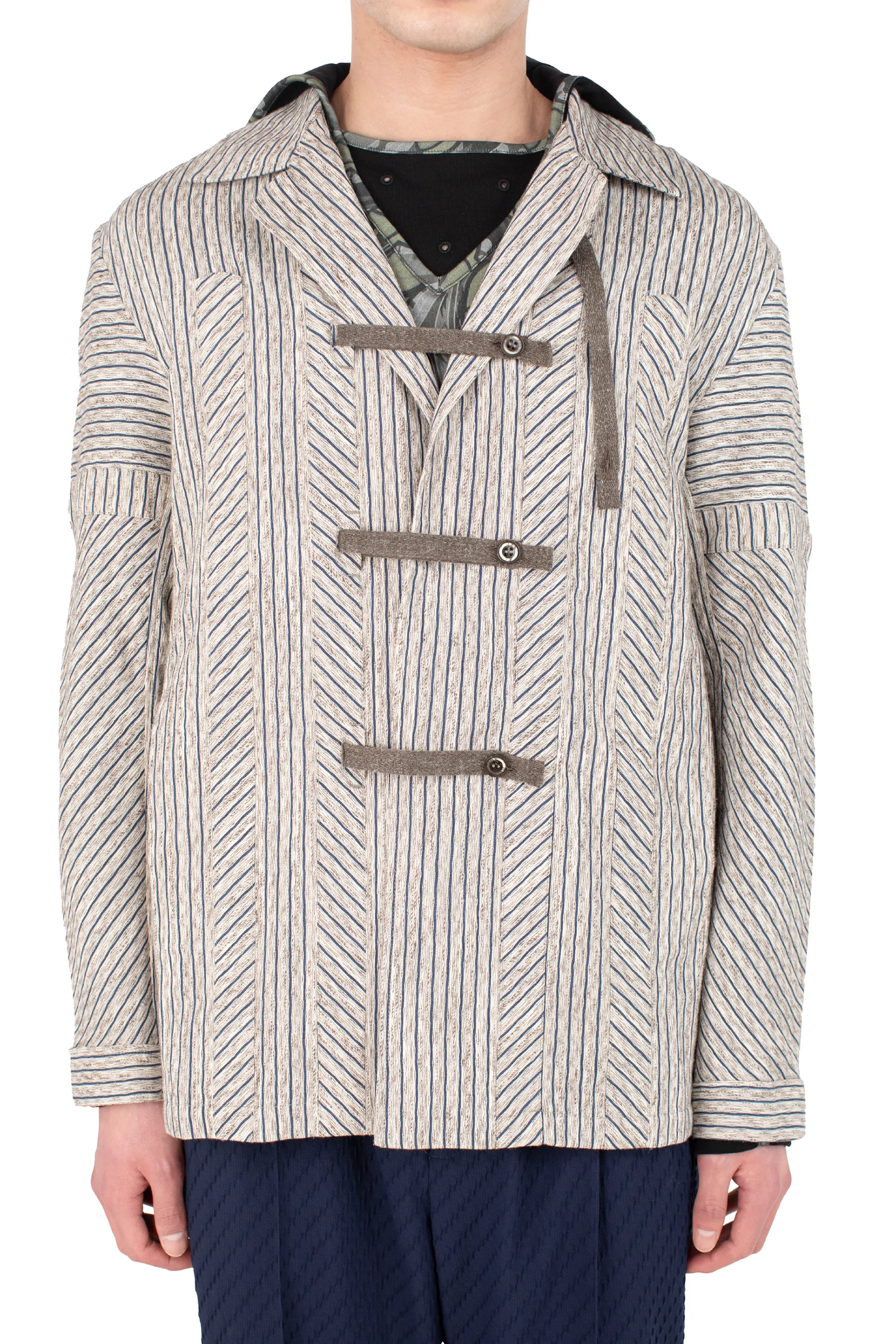 KIKO KOSTADINOV KYAN SHIRT - TAN & BLUE