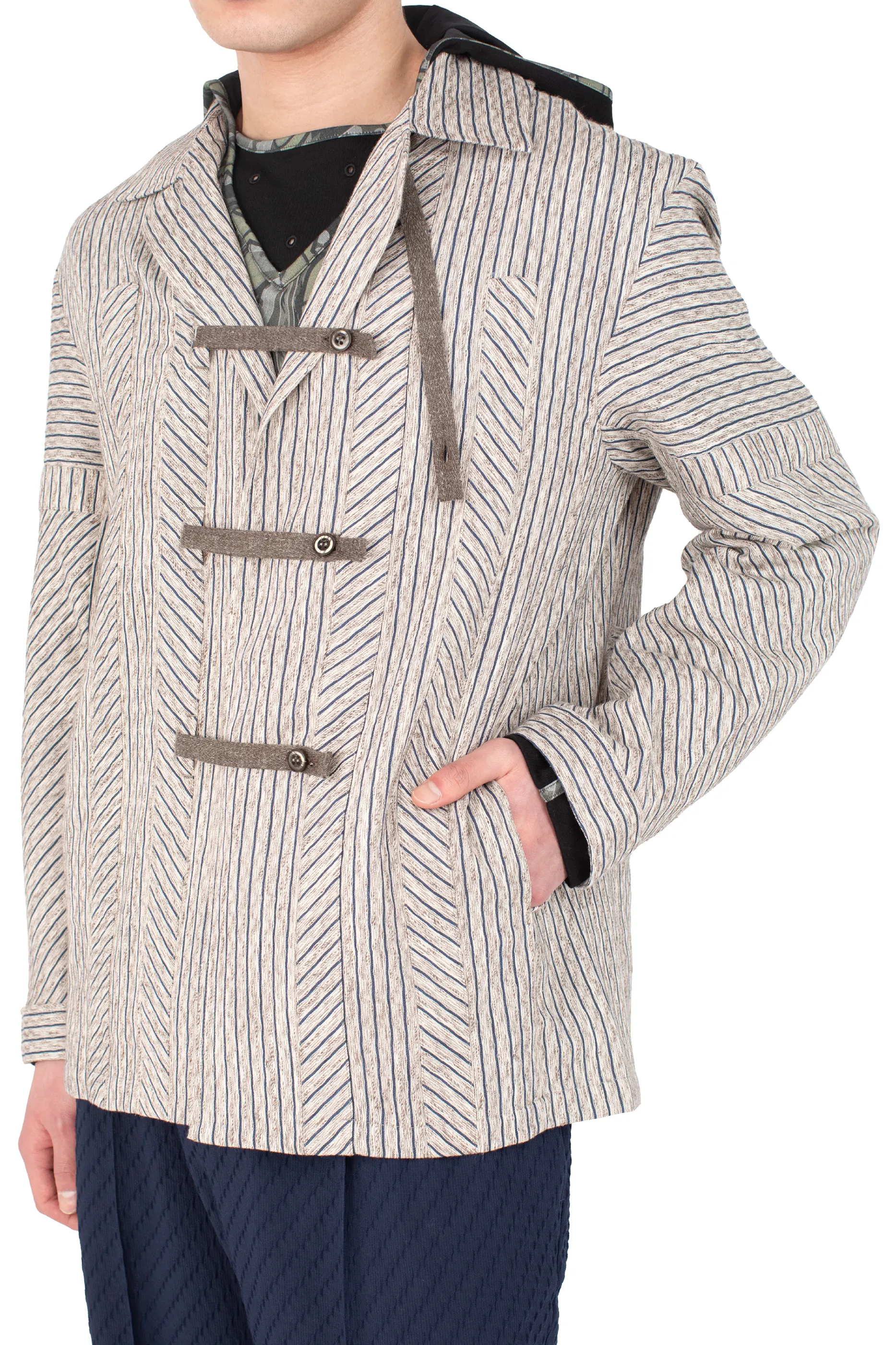KIKO KOSTADINOV KYAN SHIRT - TAN & BLUE
