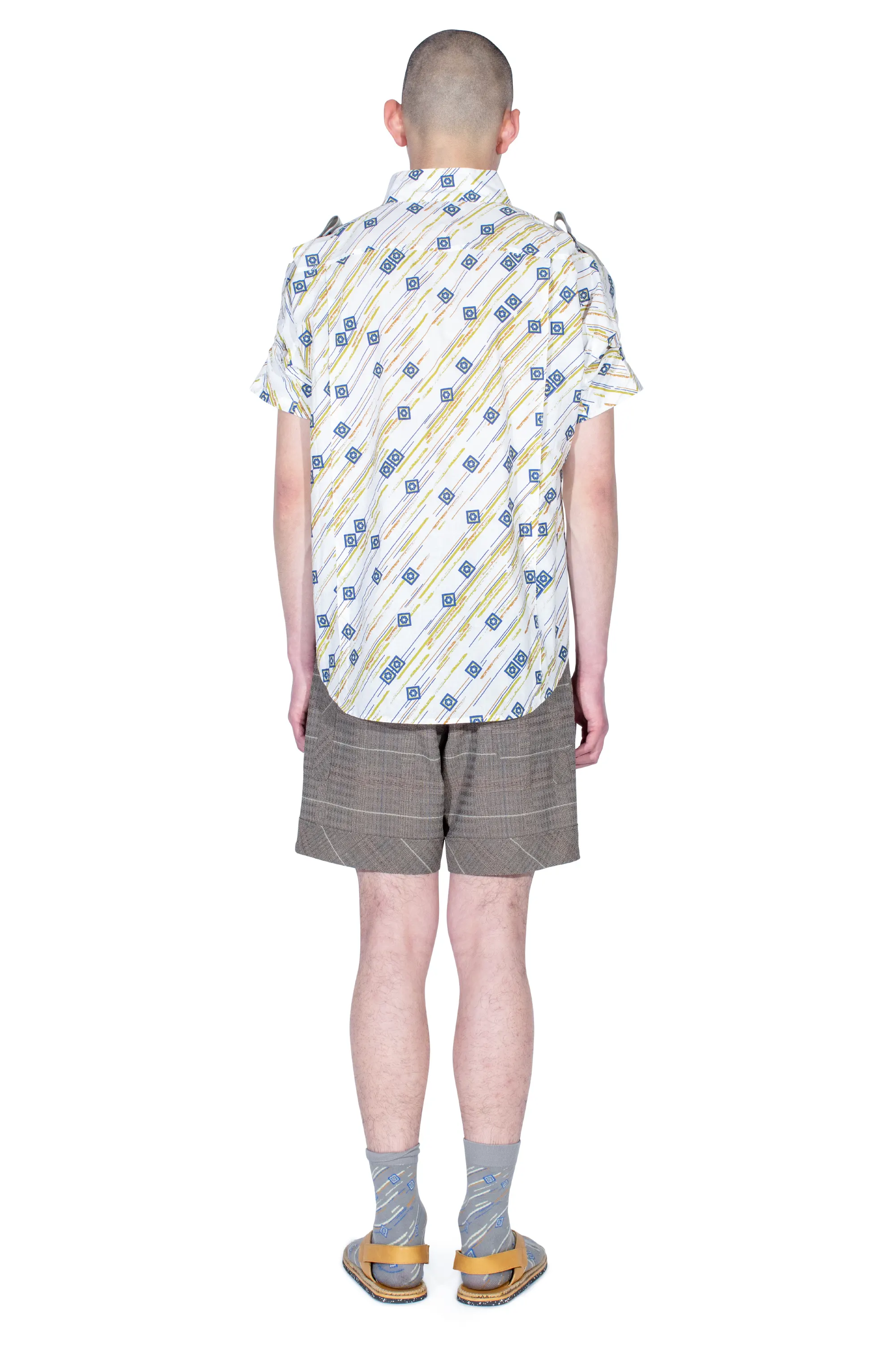 KIKO KOSTADINOV KYAN SHORTS - TAUPE CHECK