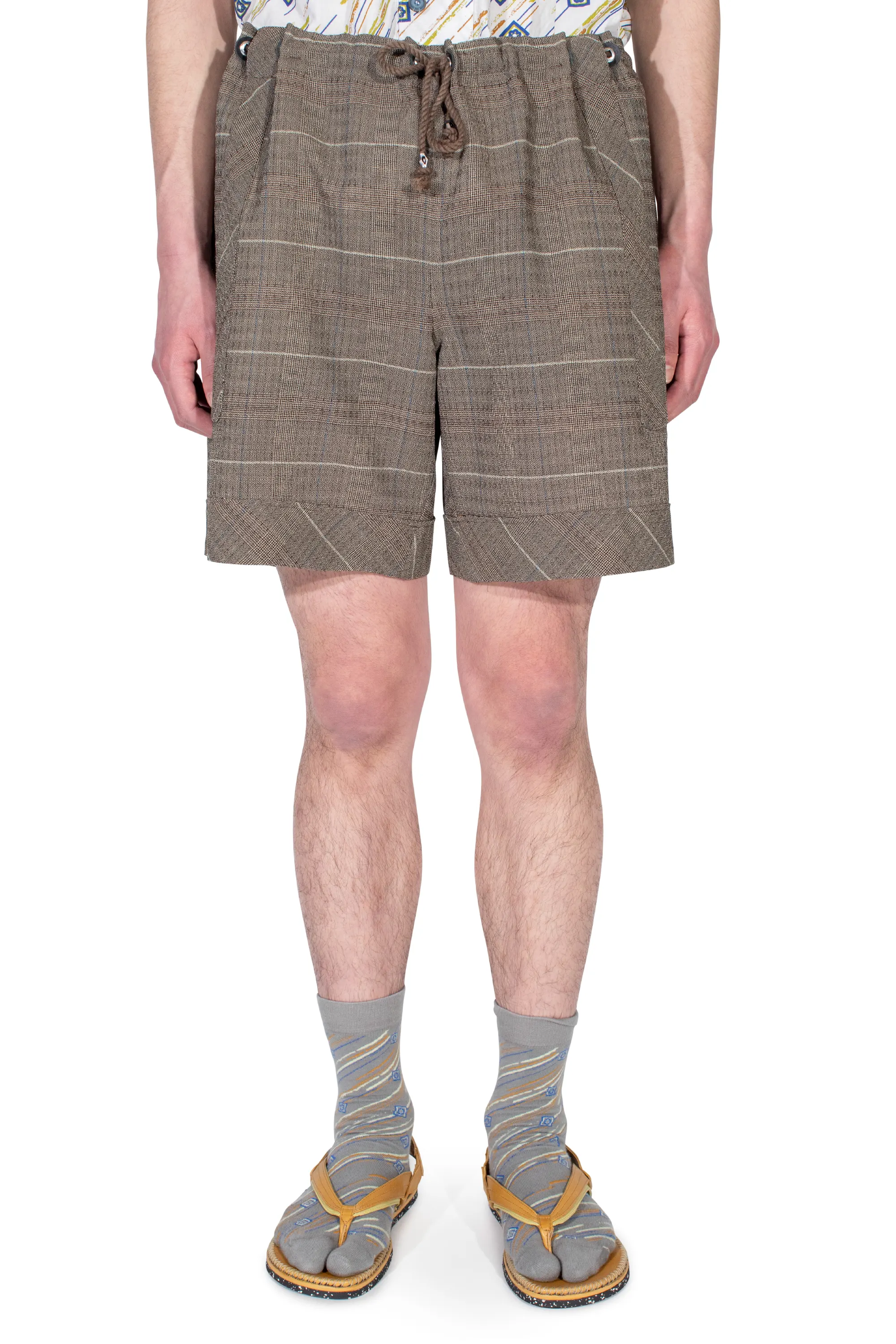 KIKO KOSTADINOV KYAN SHORTS - TAUPE CHECK