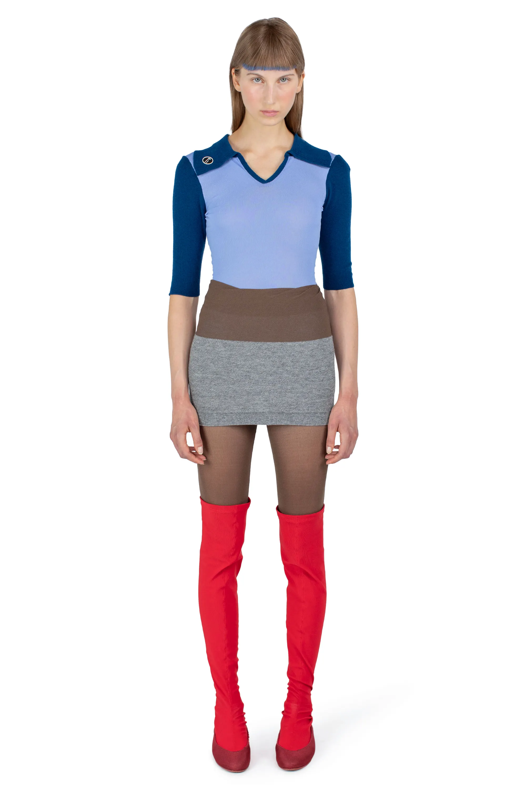 KIKO KOSTADINOV LARISSA KNIT POLO - SKY BLUE