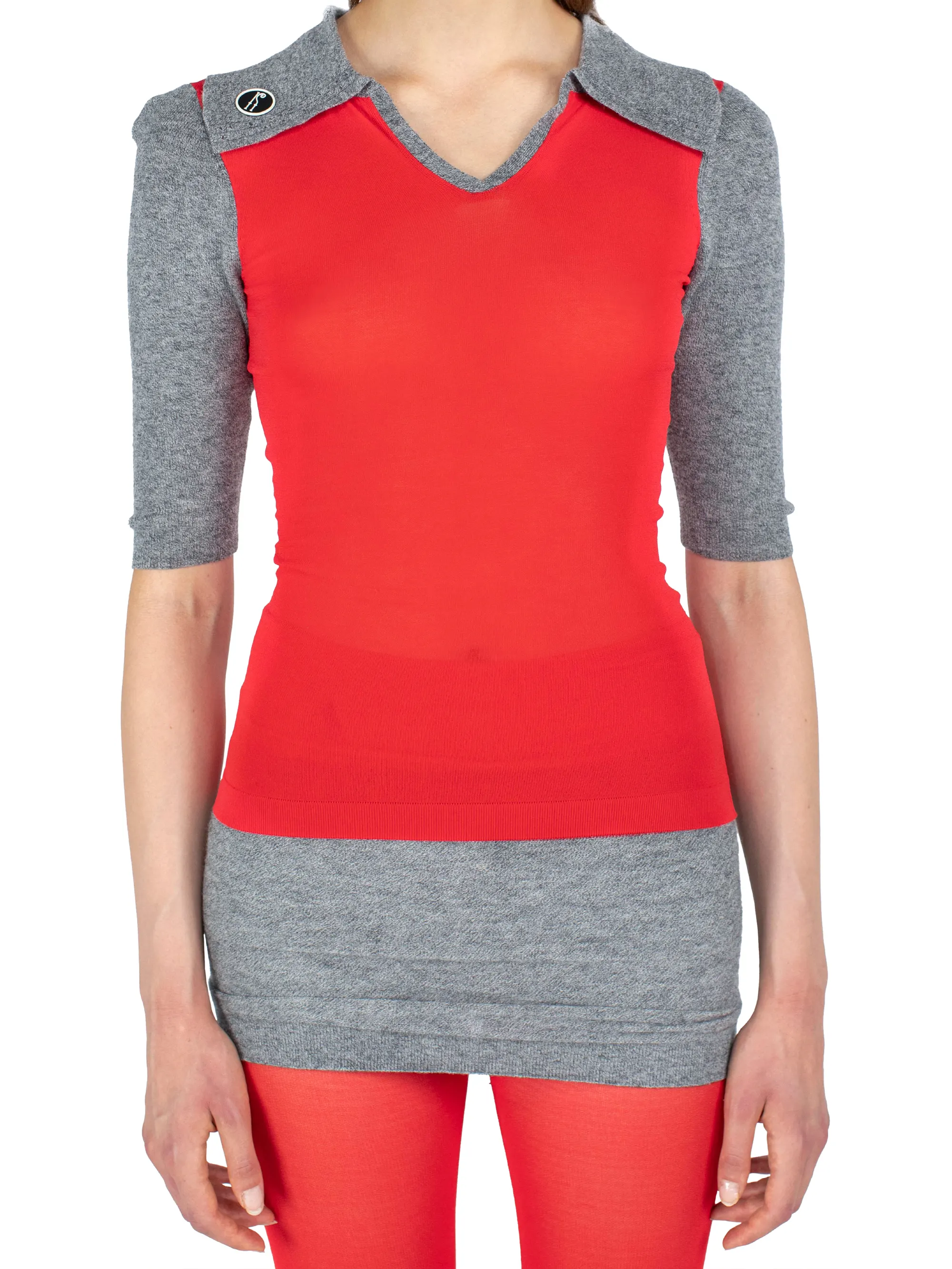 KIKO KOSTADINOV LARISSA KNIT POLO - VERMILLION RED