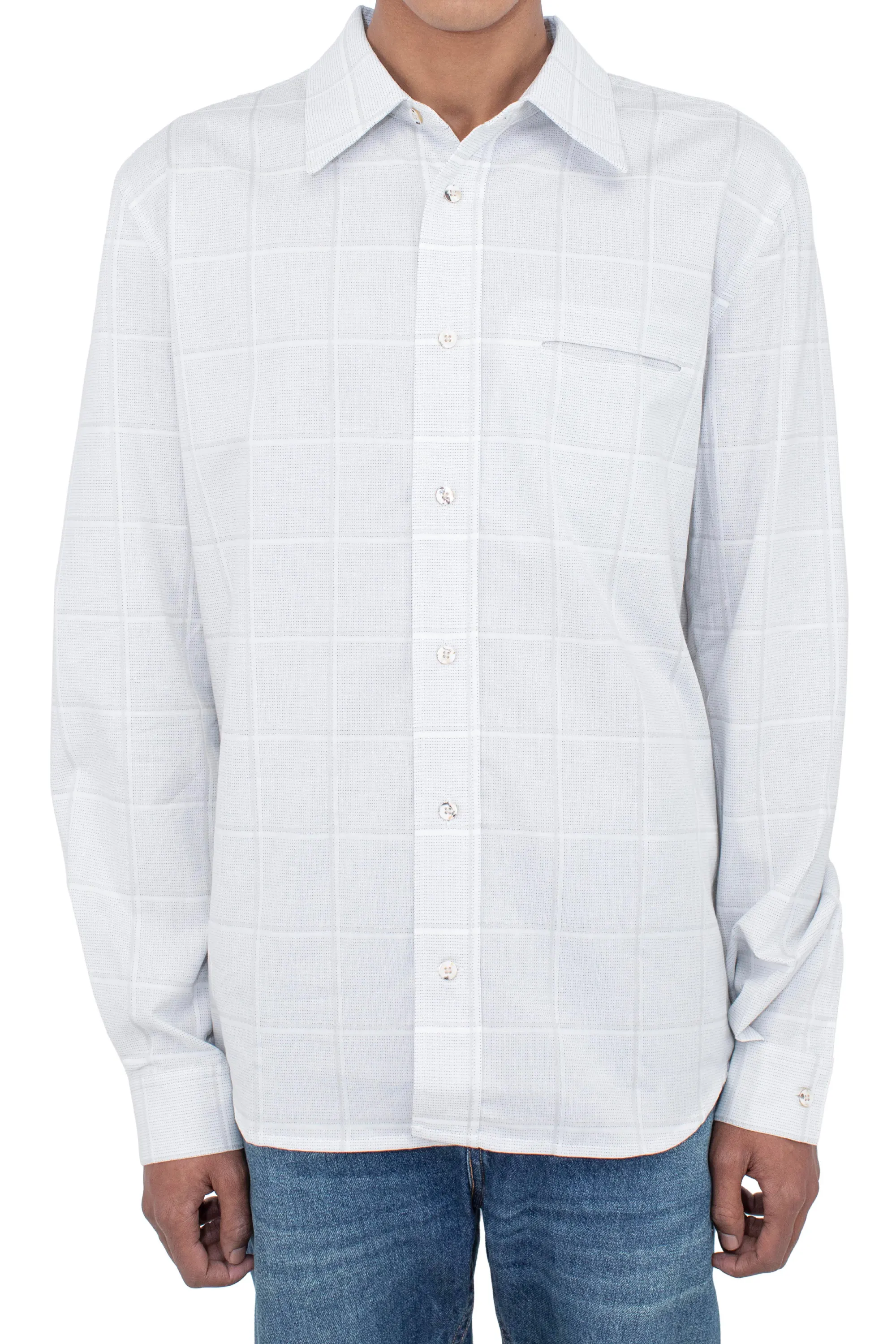 KIKO KOSTADINOV LEVI'S ANDY PATTERN SHIRT - LIGHT GREY