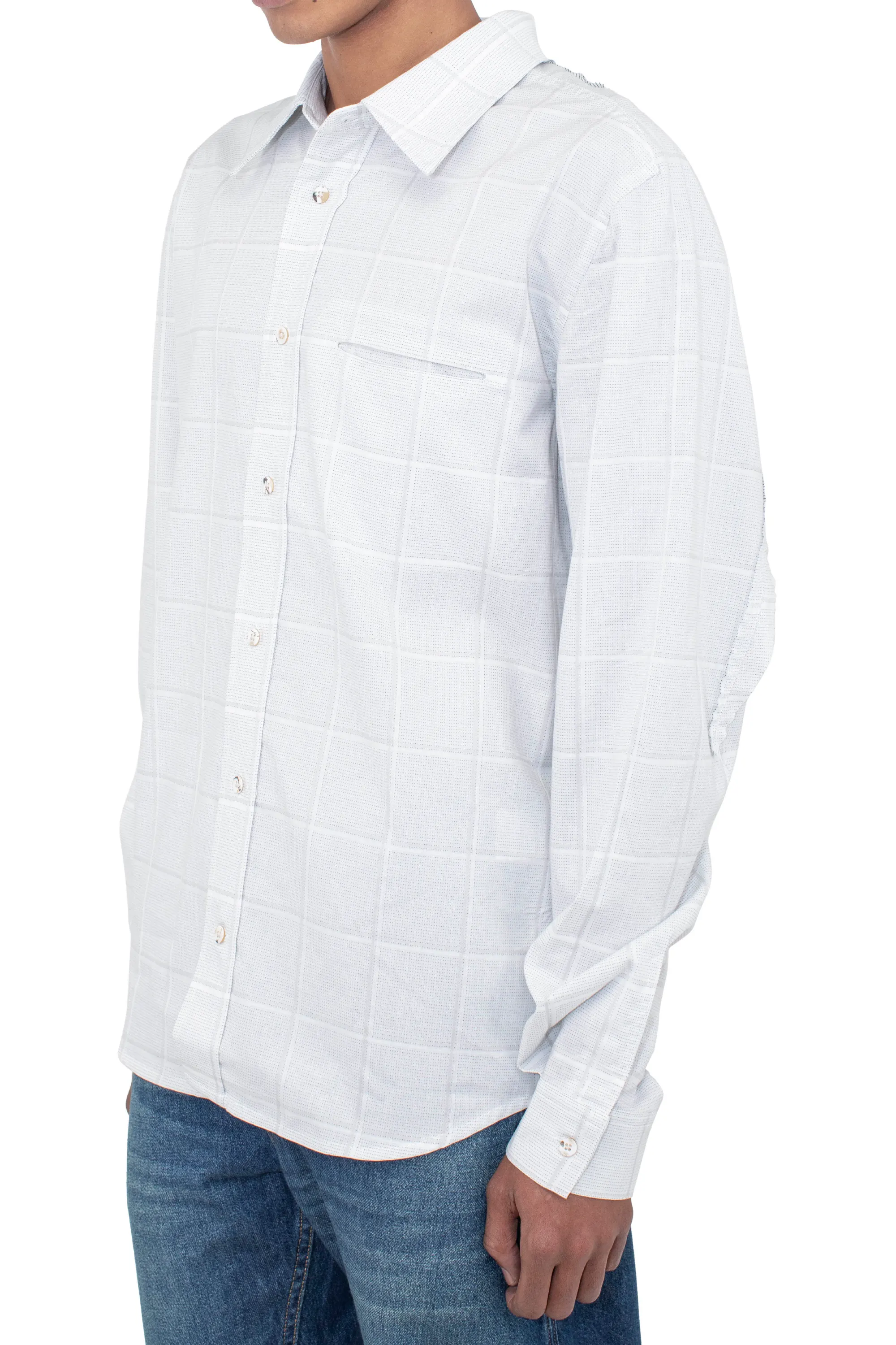 KIKO KOSTADINOV LEVI'S ANDY PATTERN SHIRT - LIGHT GREY