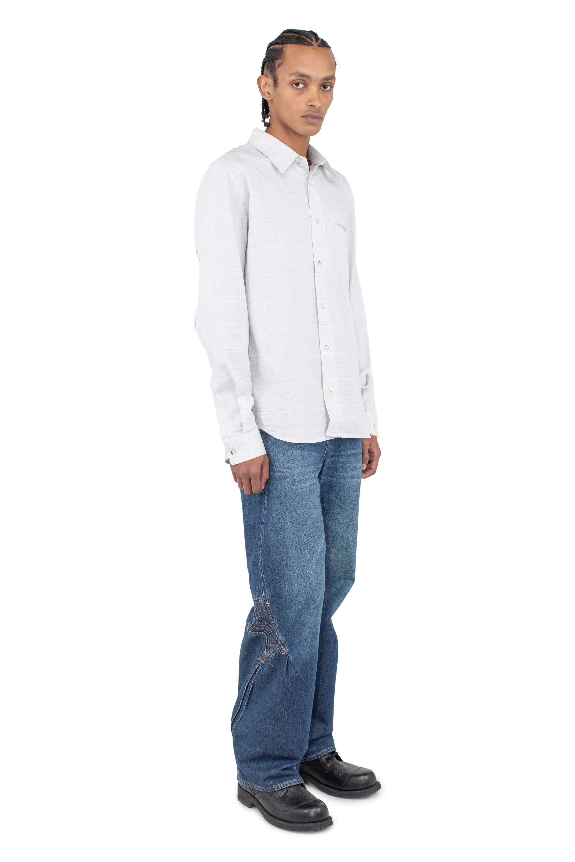KIKO KOSTADINOV LEVI'S ANDY PATTERN SHIRT - LIGHT GREY
