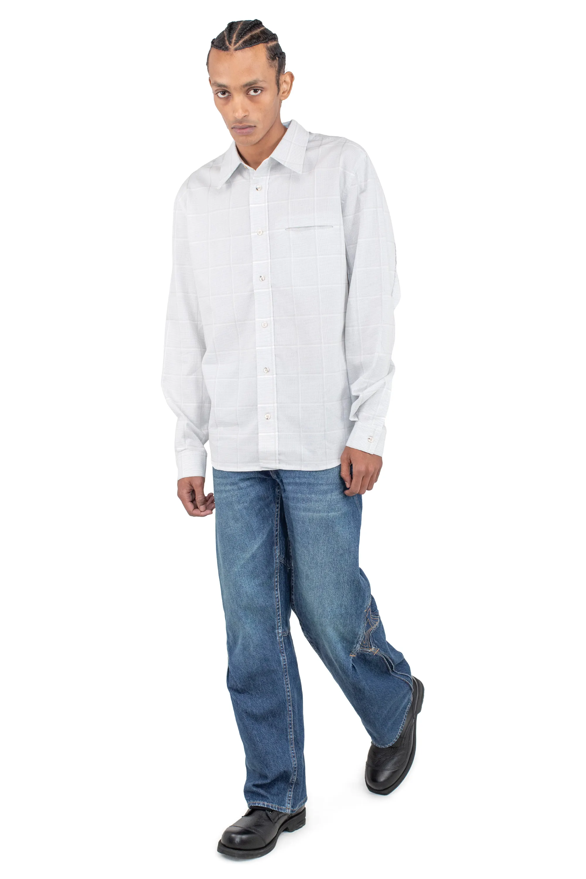 KIKO KOSTADINOV LEVI'S ANDY PATTERN SHIRT - LIGHT GREY