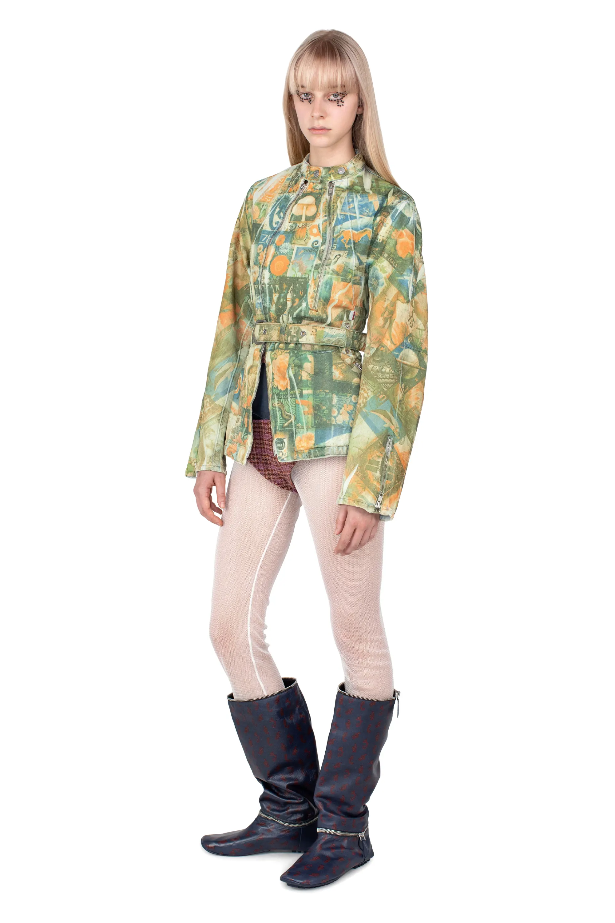 KIKO KOSTADINOV LEVI'S CARINA WAISTED JACKET - POST PRINT