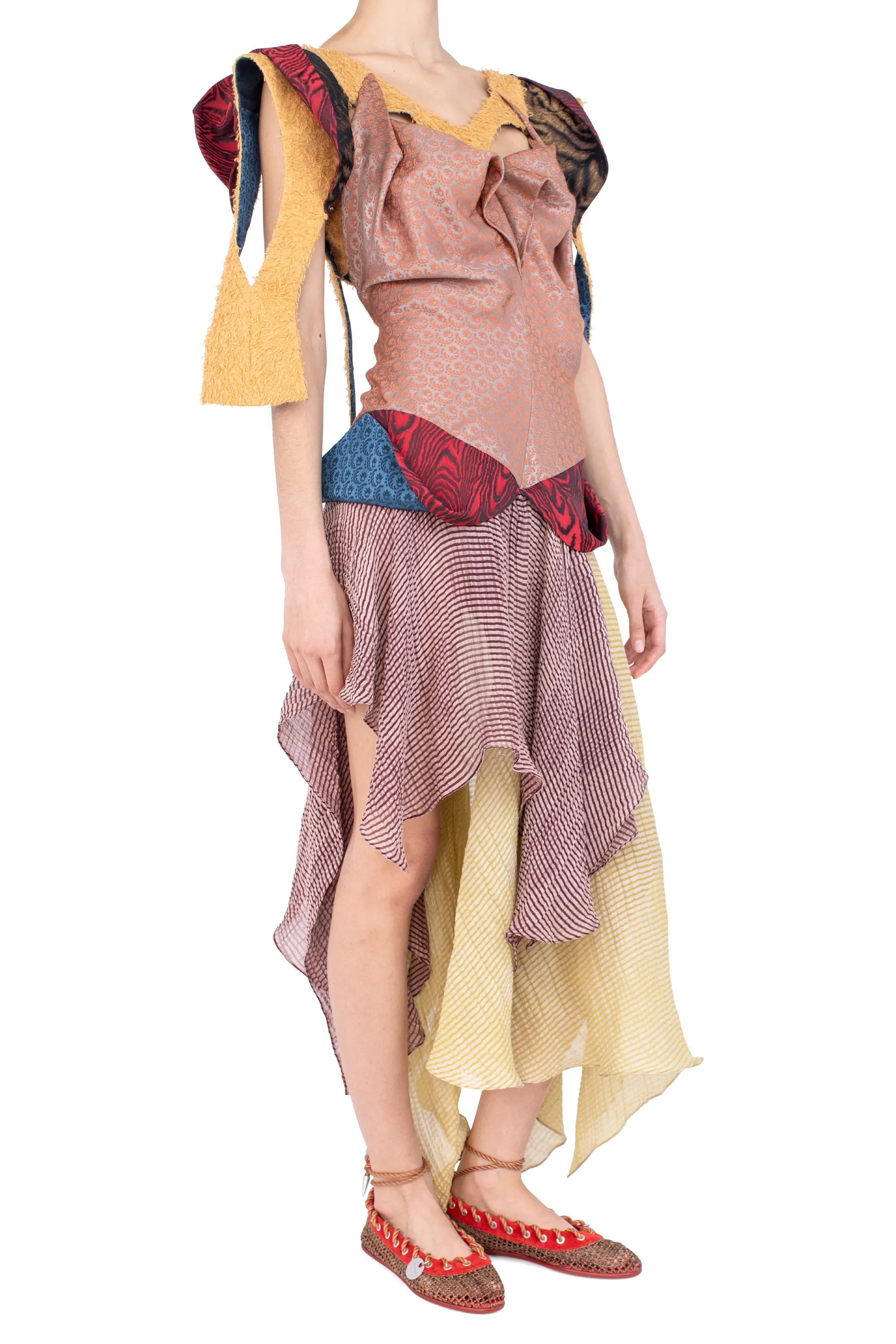 KIKO KOSTADINOV LINA DRESS - PEWTER & PISTACHIO