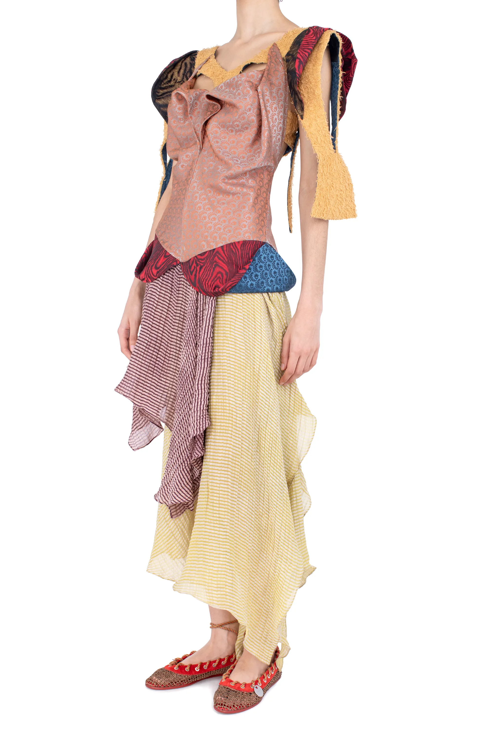 KIKO KOSTADINOV LINA DRESS - PEWTER & PISTACHIO