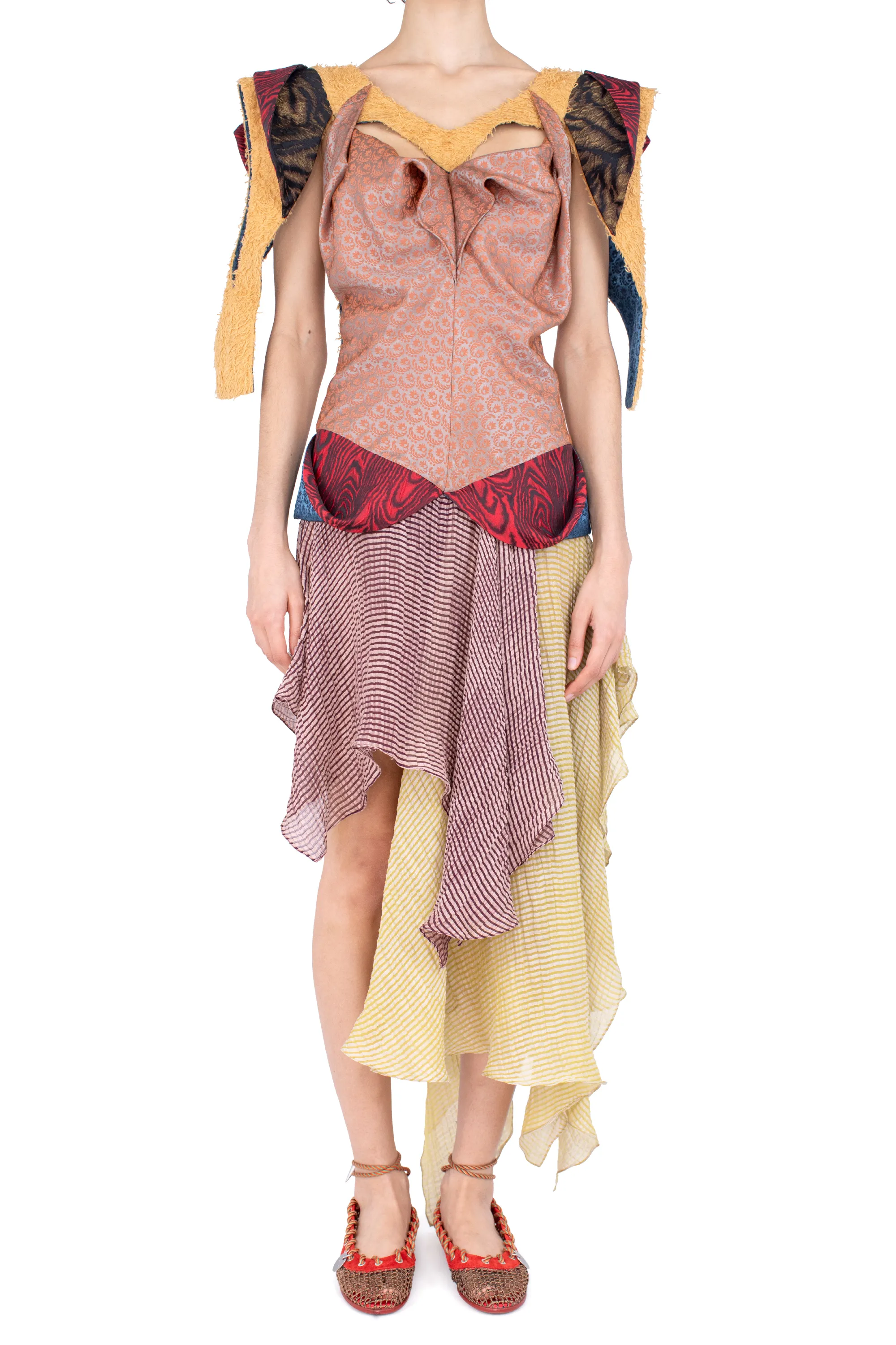 KIKO KOSTADINOV LINA DRESS - PEWTER & PISTACHIO