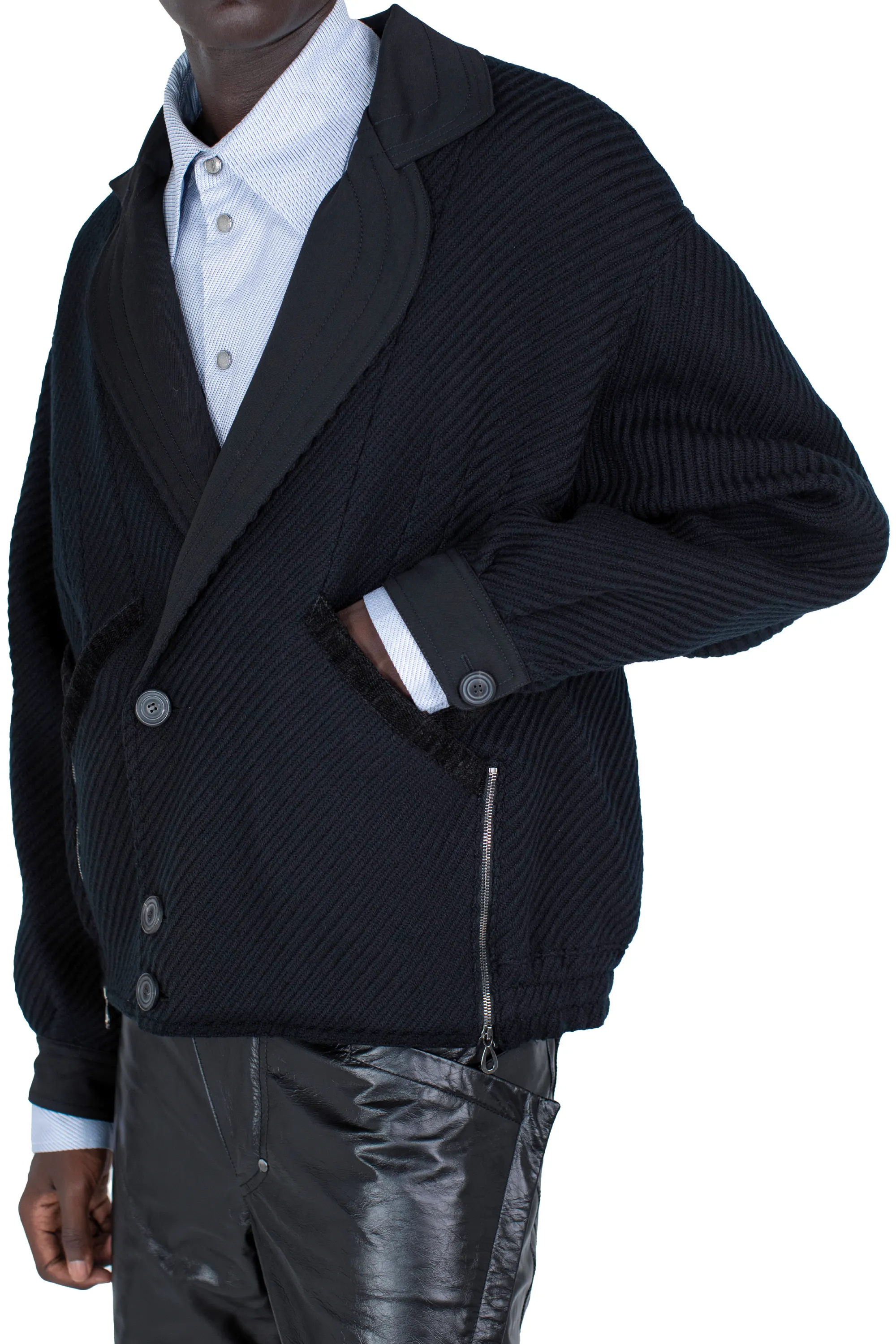 KIKO KOSTADINOV LIPELLA BOMBER JACKET - MATT BLACK/NIGHT BLACK
