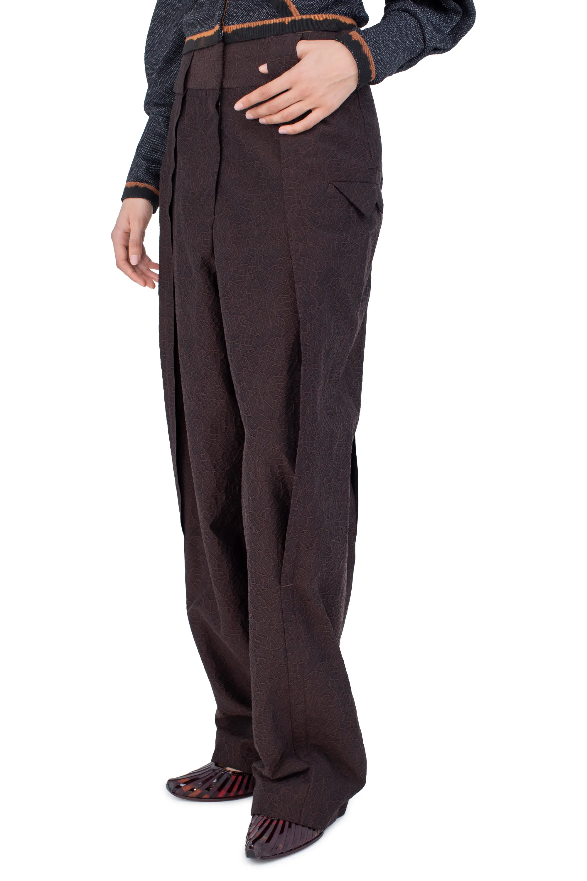 KIKO KOSTADINOV MIMI TROUSER - DARK ELM