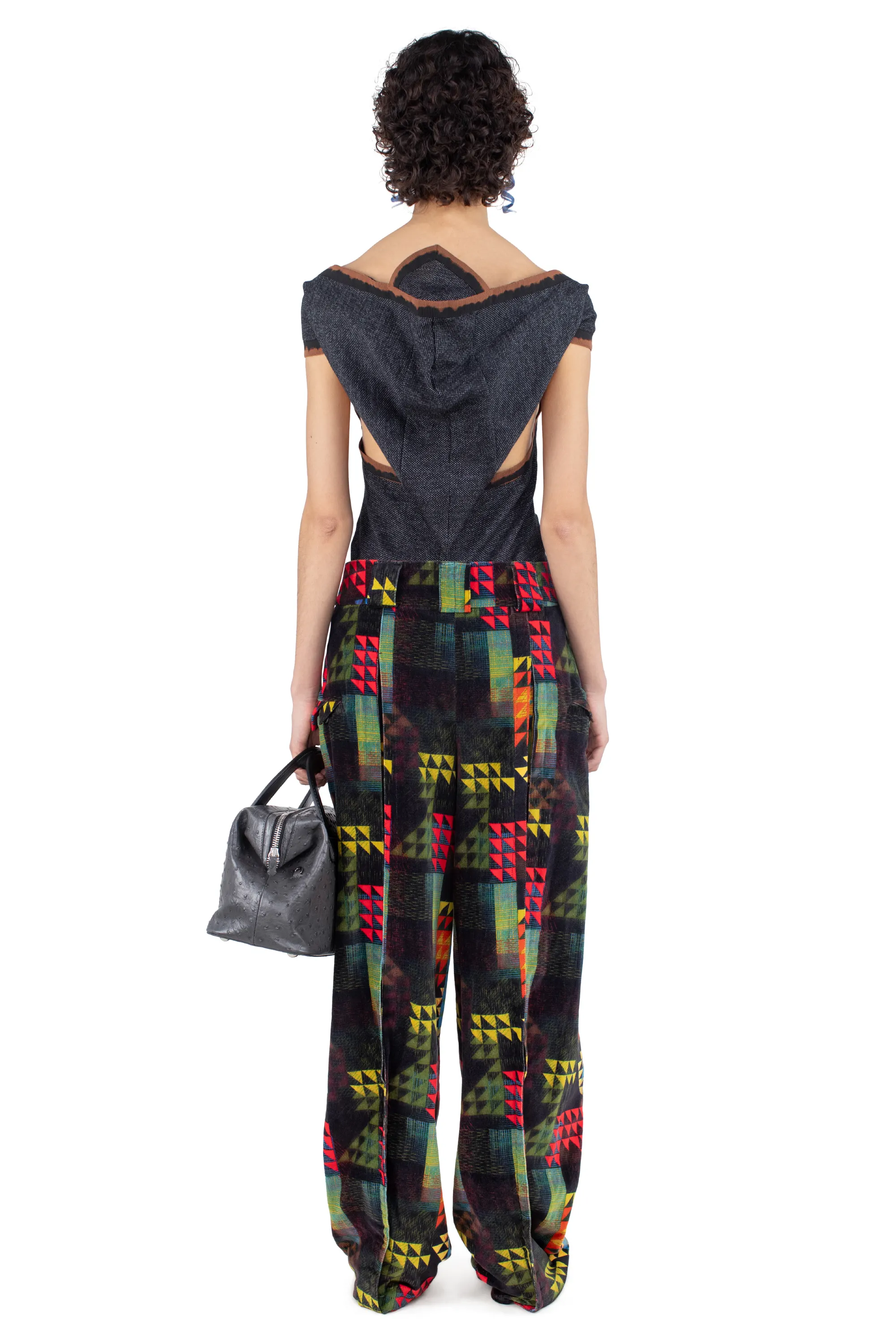 KIKO KOSTADINOV MIMI TROUSER - MULTI ABSTRACT CHECK