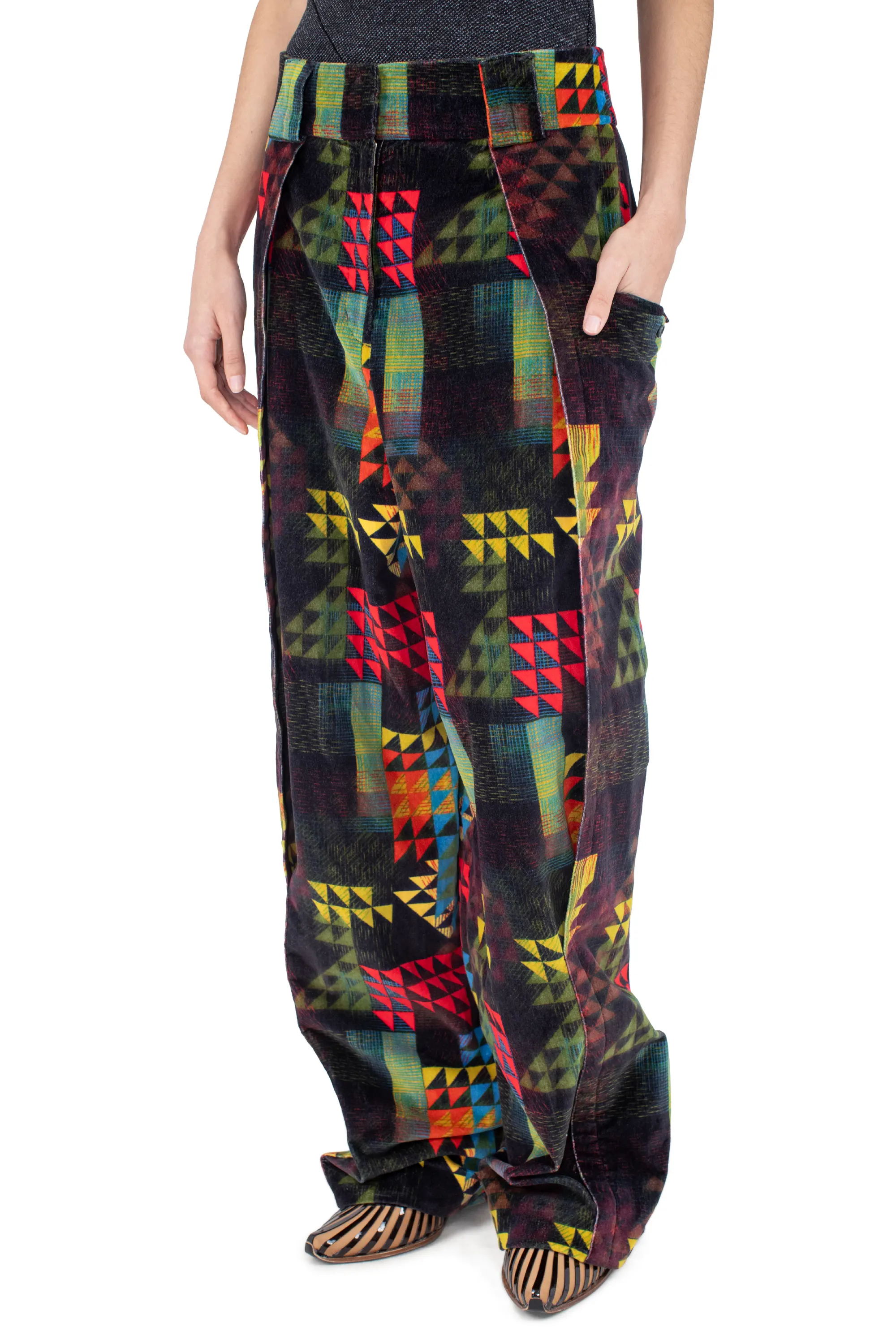 KIKO KOSTADINOV MIMI TROUSER - MULTI ABSTRACT CHECK