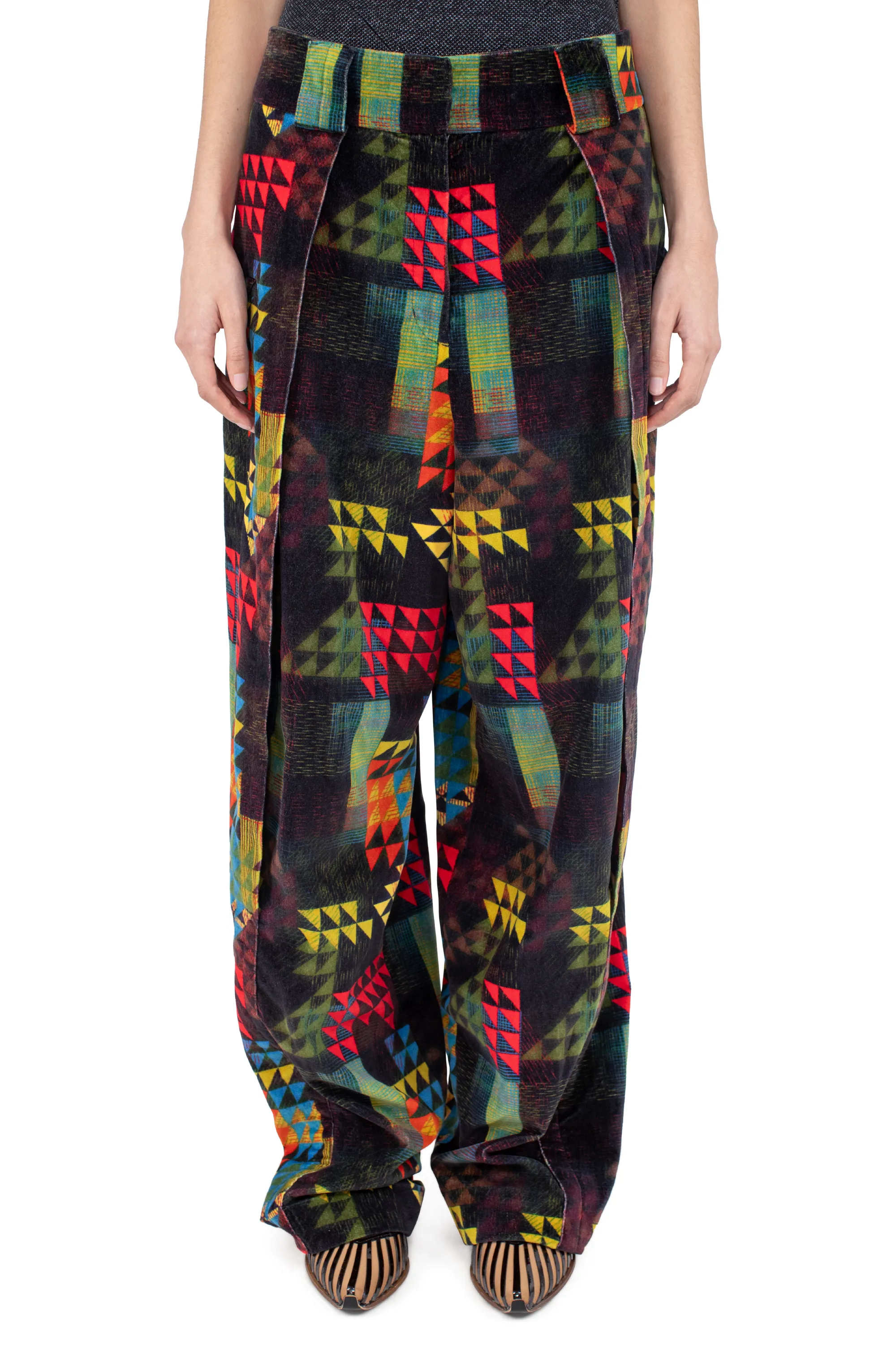 KIKO KOSTADINOV MIMI TROUSER - MULTI ABSTRACT CHECK