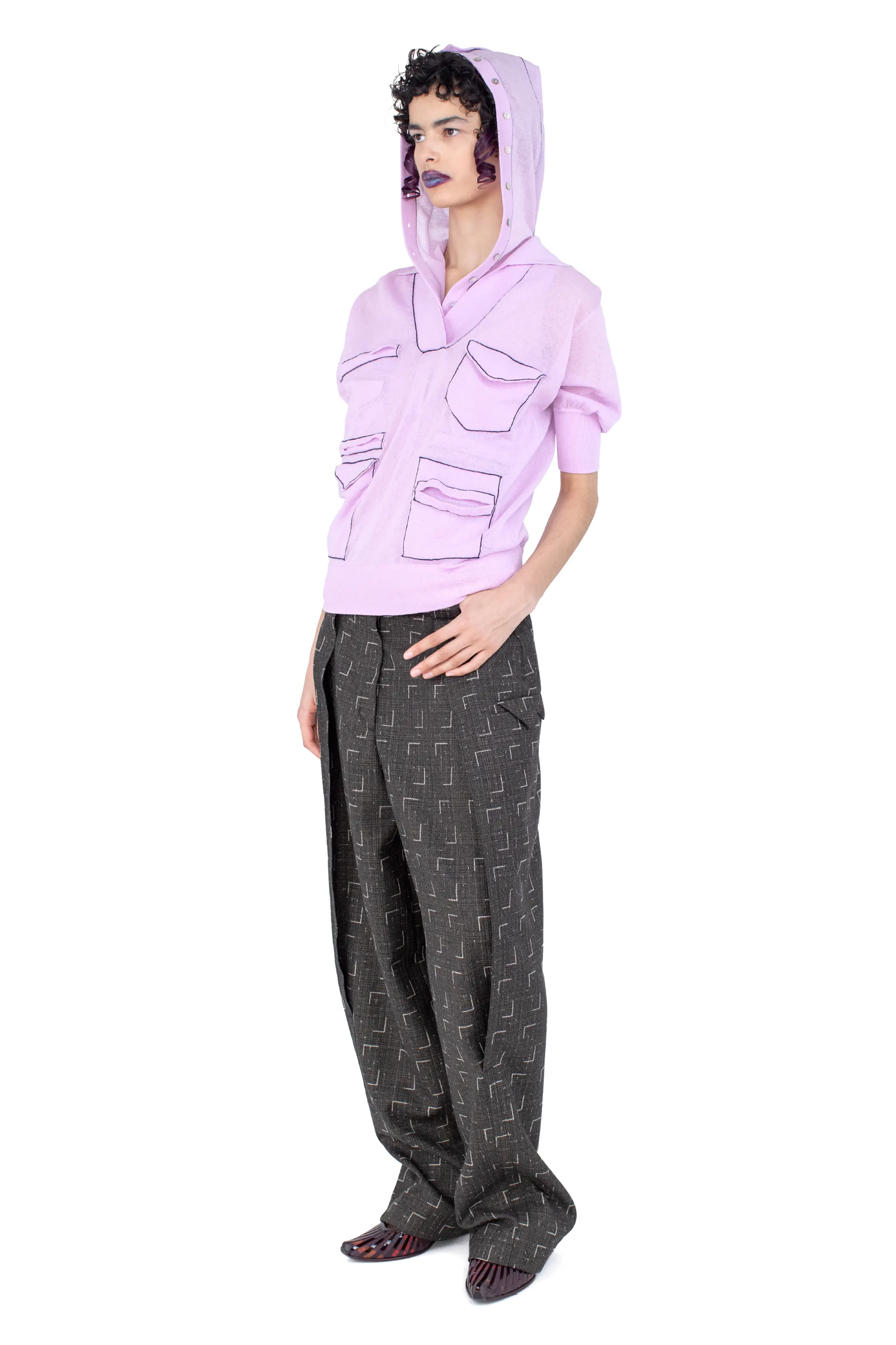 KIKO KOSTADINOV MIMI TROUSER - OFF BLACK & CHALK