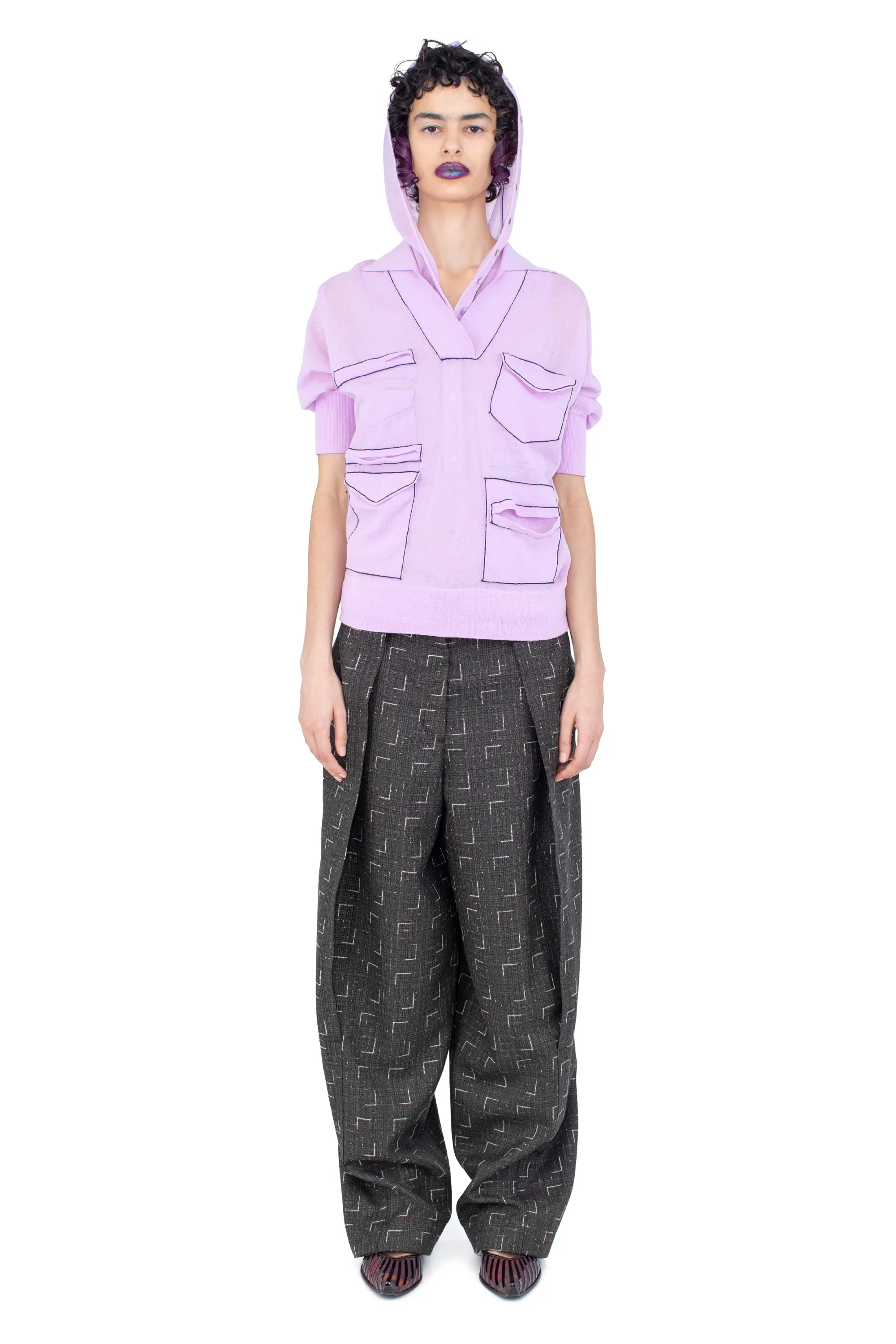 KIKO KOSTADINOV MIMI TROUSER - OFF BLACK & CHALK