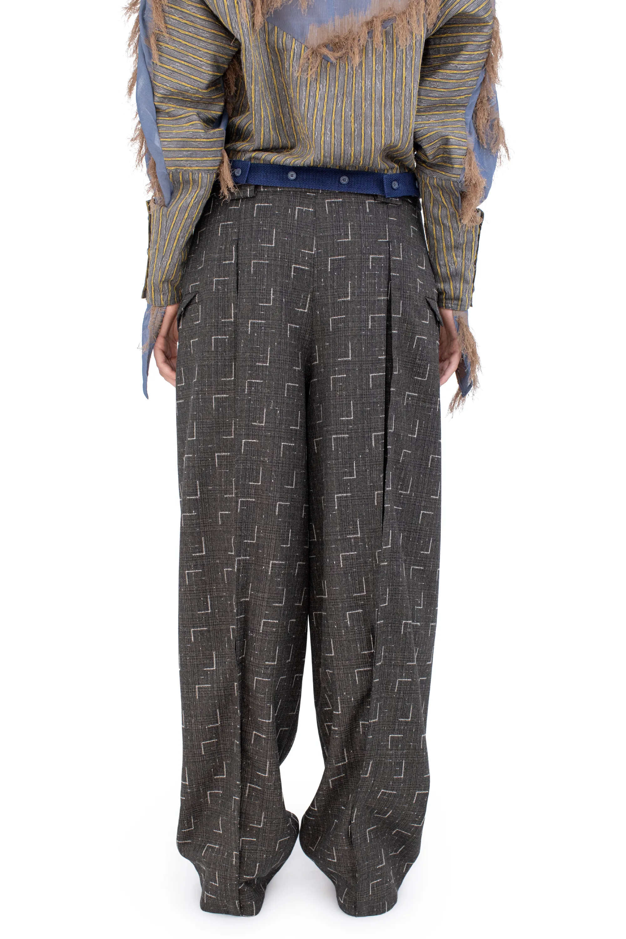 KIKO KOSTADINOV MIMI TROUSER - OFF BLACK & CHALK