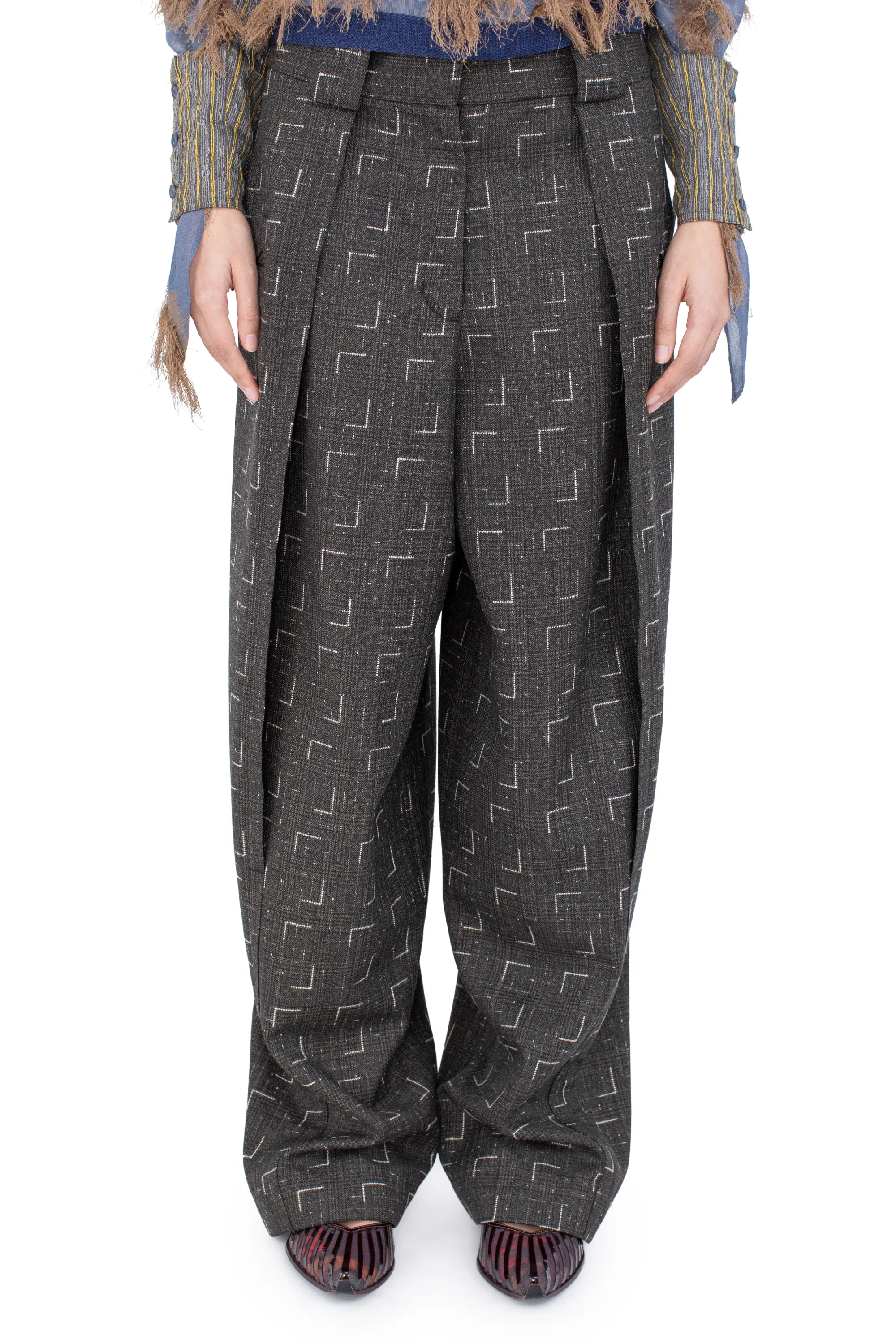 KIKO KOSTADINOV MIMI TROUSER - OFF BLACK & CHALK