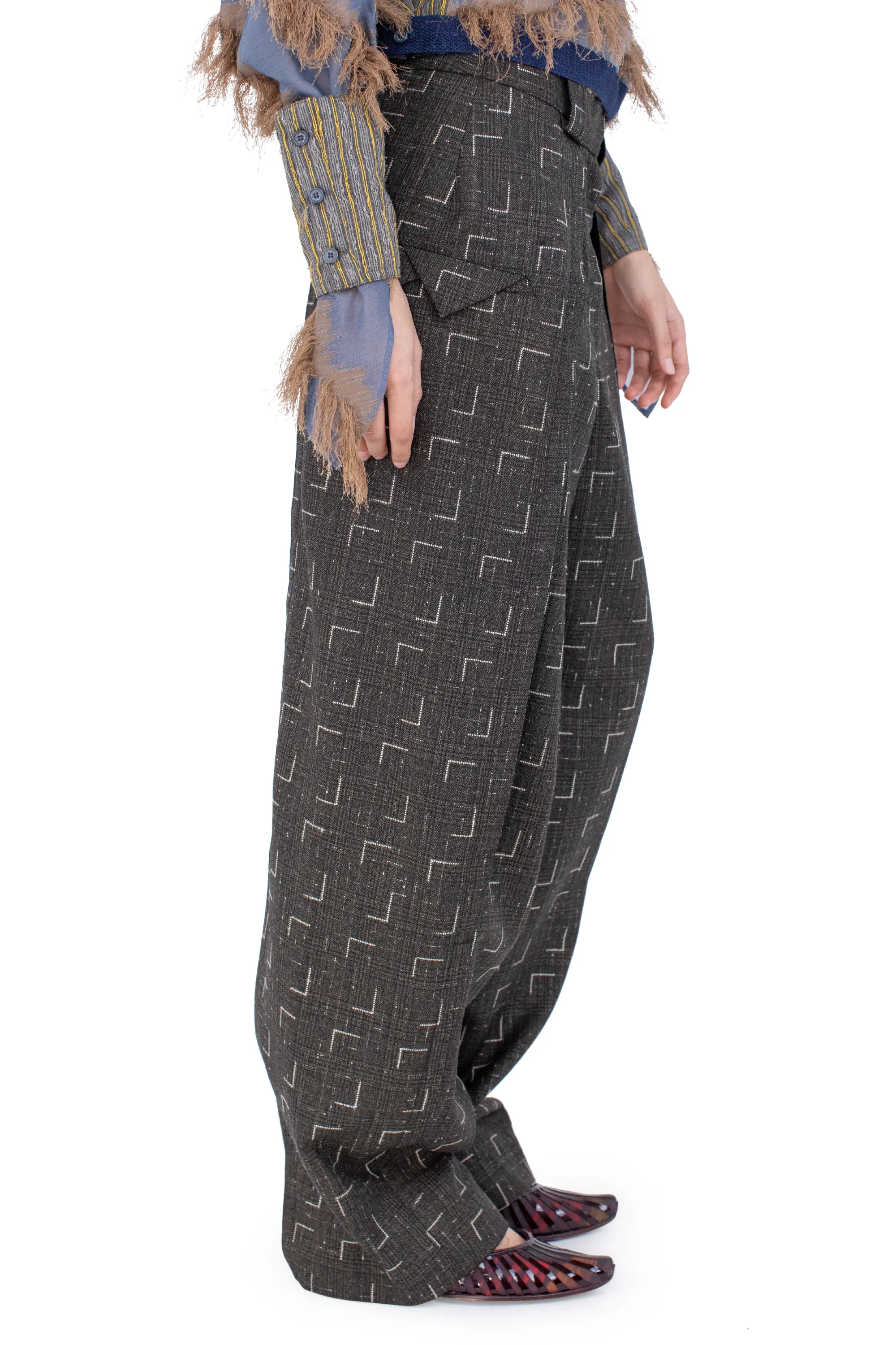 KIKO KOSTADINOV MIMI TROUSER - OFF BLACK & CHALK