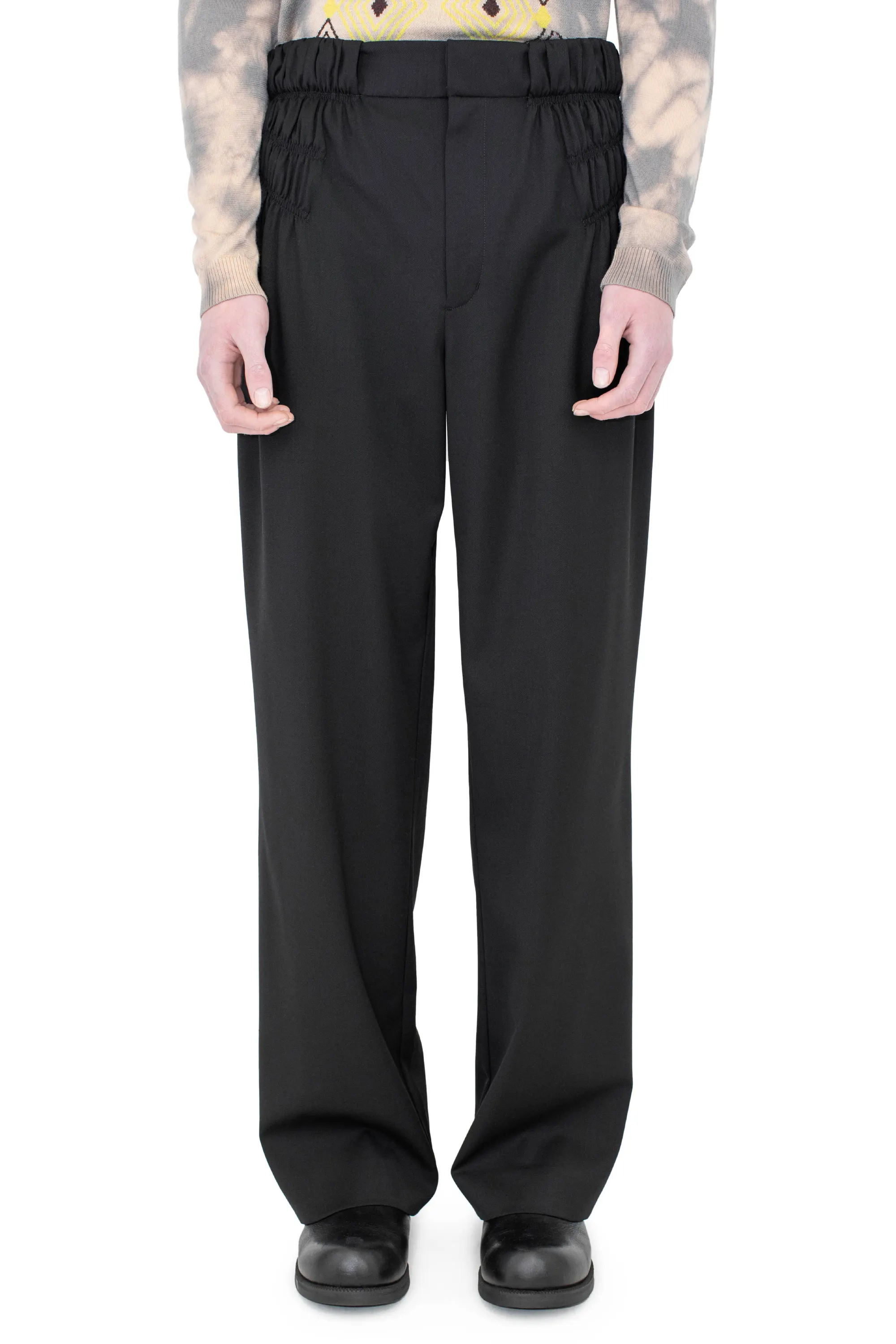 KIKO KOSTADINOV MINNA GATHERED TROUSER - CROW BLACK