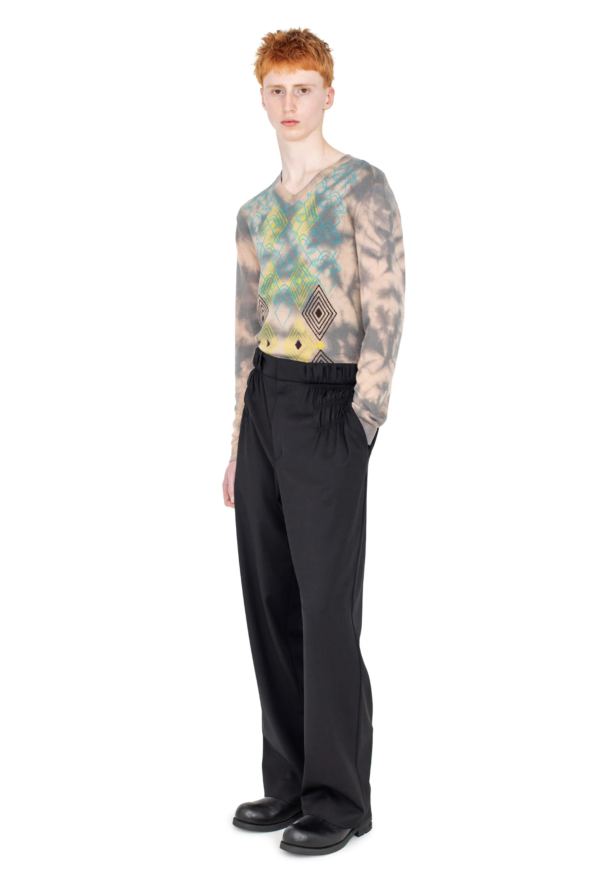KIKO KOSTADINOV MINNA GATHERED TROUSER - CROW BLACK