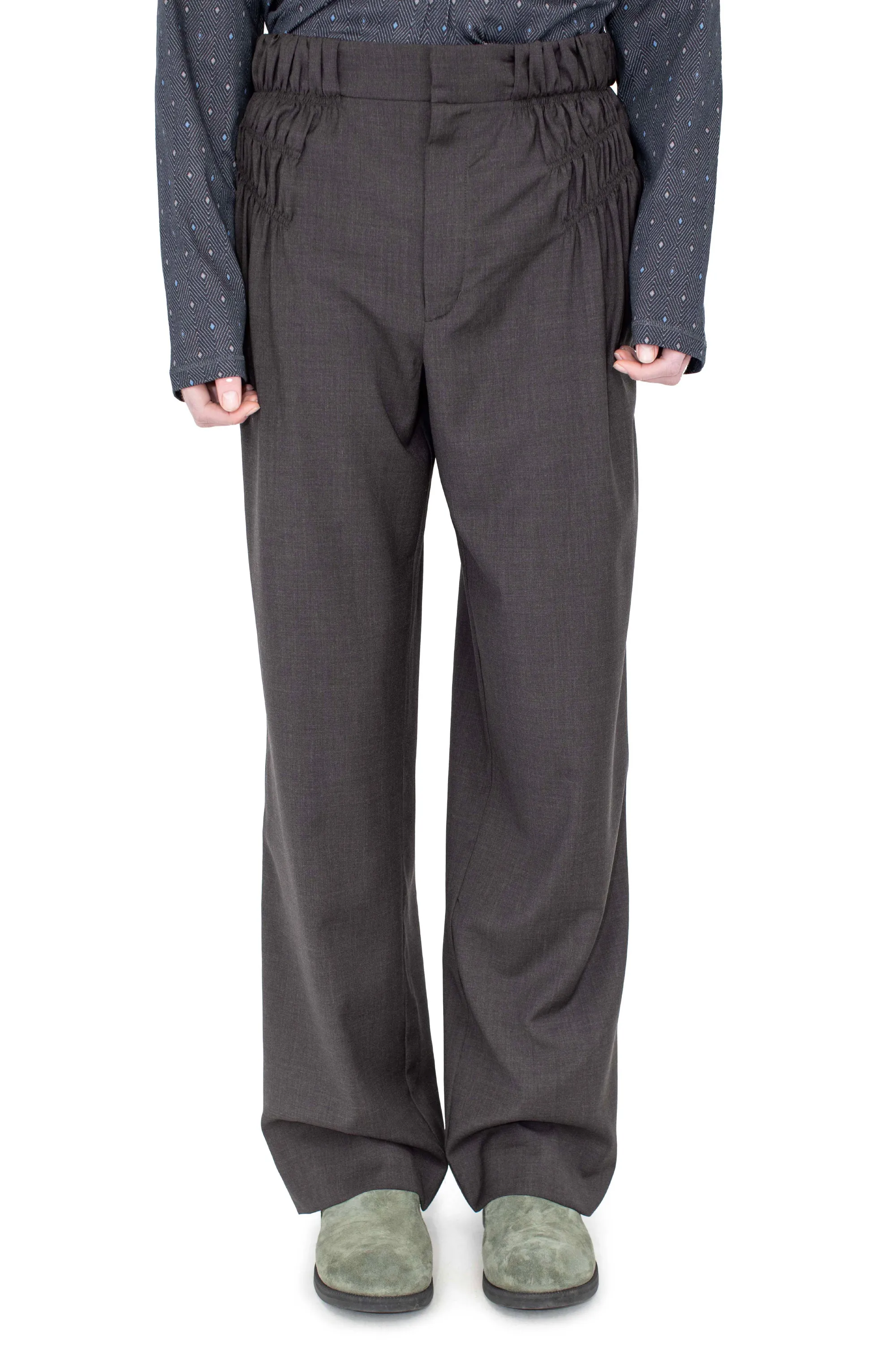 KIKO KOSTADINOV MINNA GATHERED TROUSER - UMBER BROWN