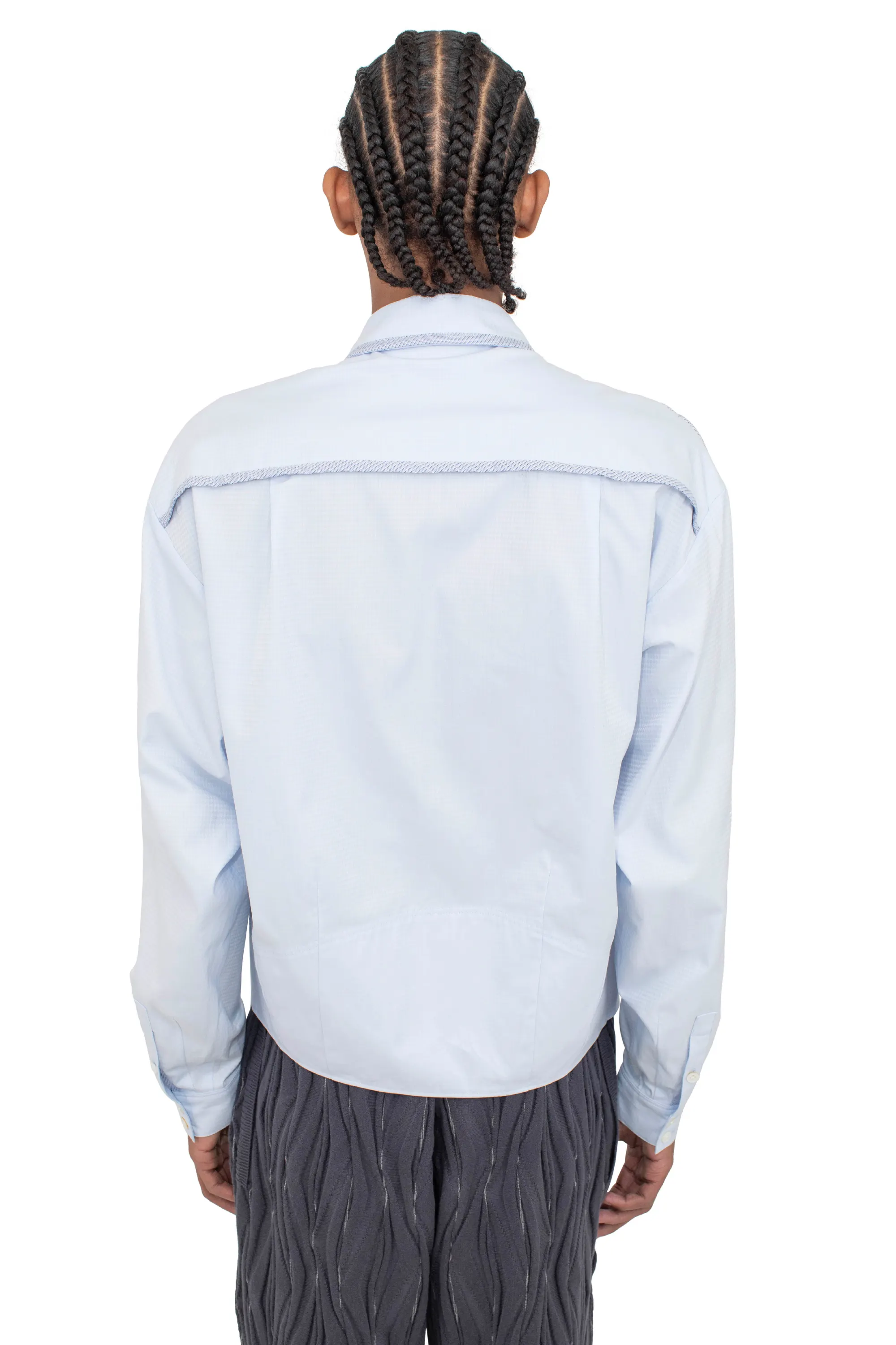 KIKO KOSTADINOV MURAD SHIRT - SKY BLUE HARLEQUIN/BLUE TWILL